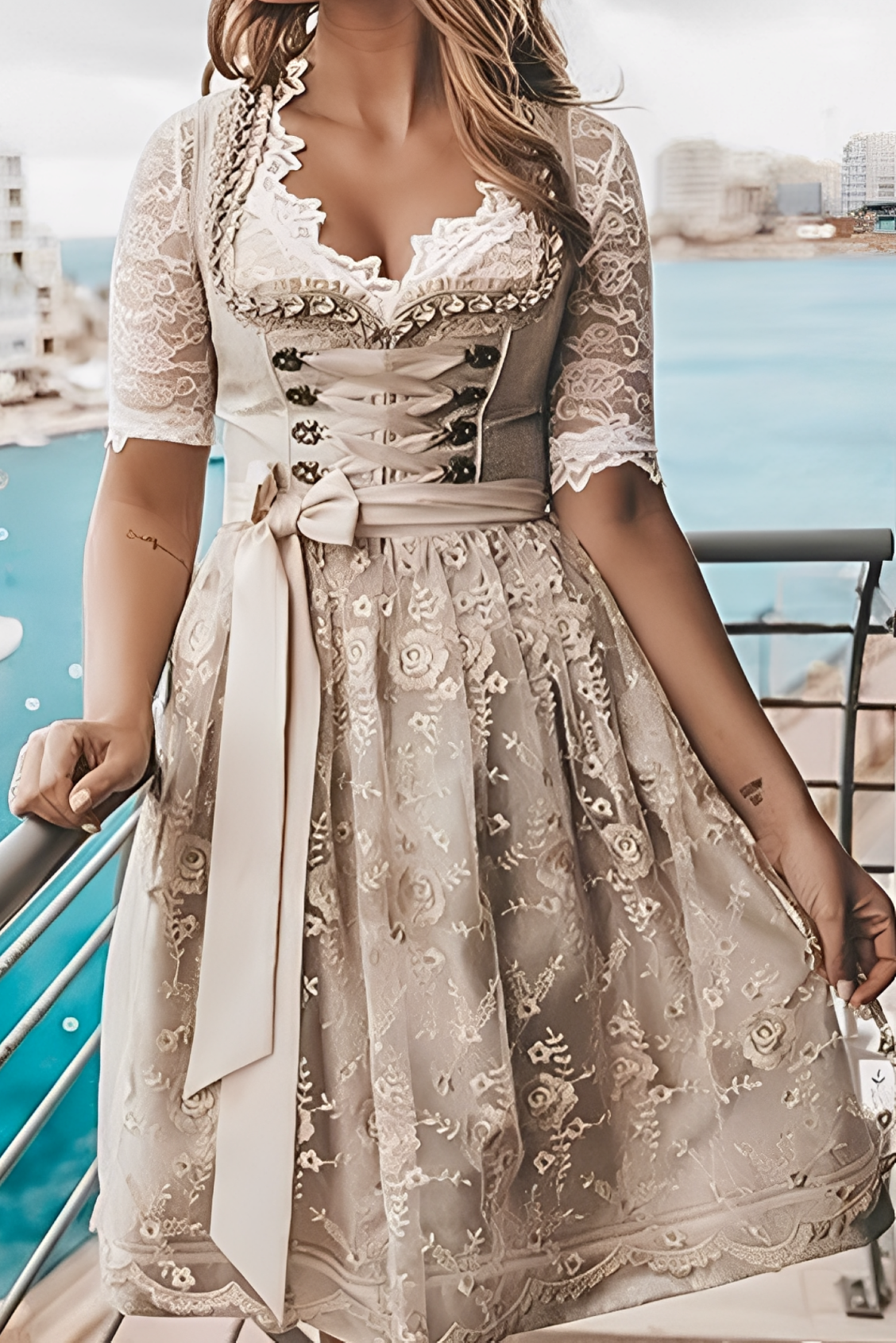 Maliny – Unique feminine costume with apron and blouse