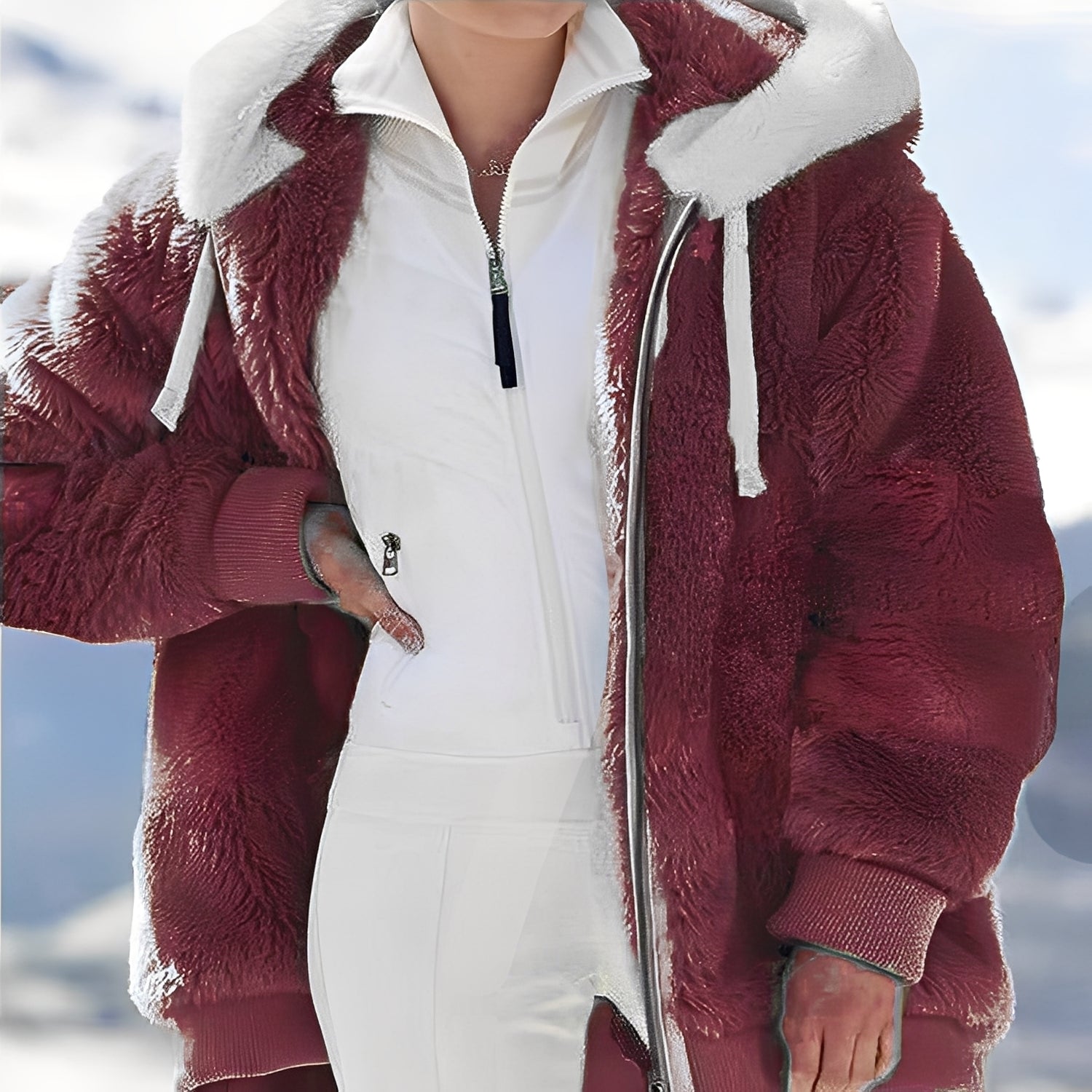 Rosaleen - Cozy, loose cotton jacket with hood for women