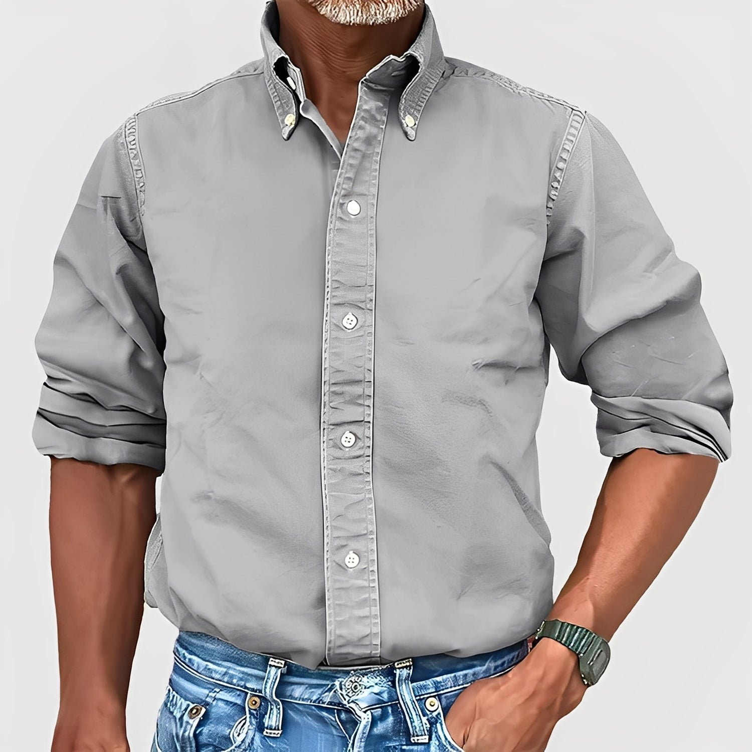 Ronald - Men's Long Sleeve Retro Style Shirt