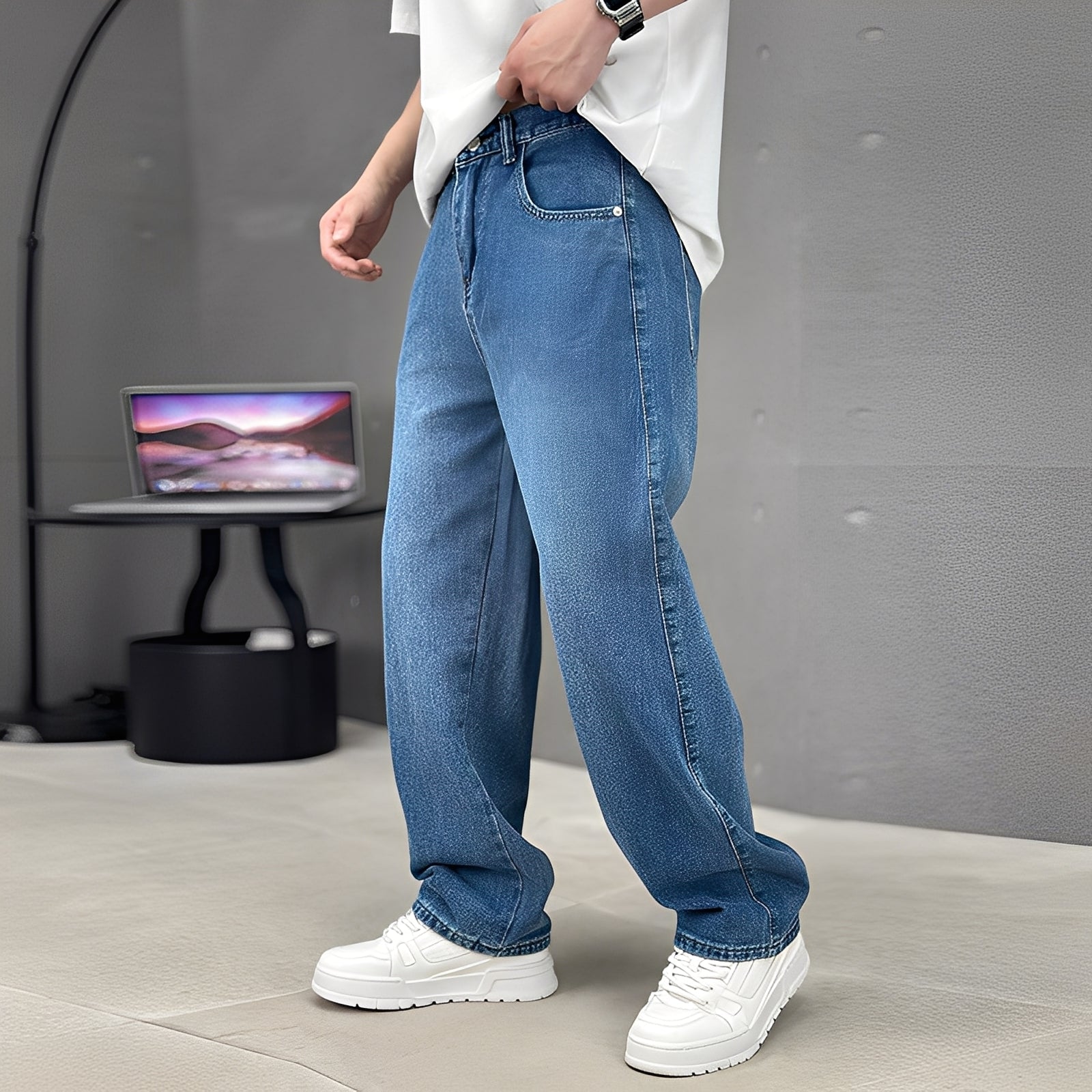 Wendell - Stylish Jeans with Wide Leg for Men