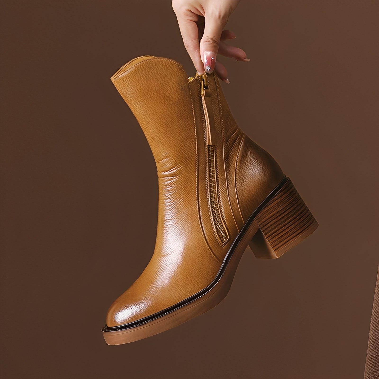 Pamella - Traditional ankle-high women's leather boots