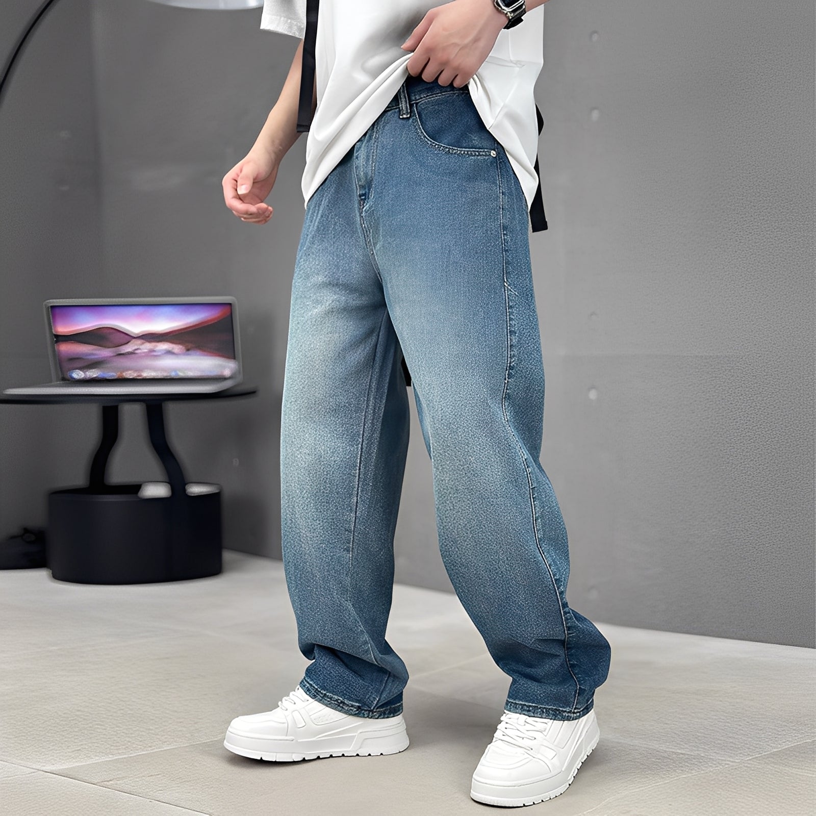 Wendell - Stylish Jeans with Wide Leg for Men