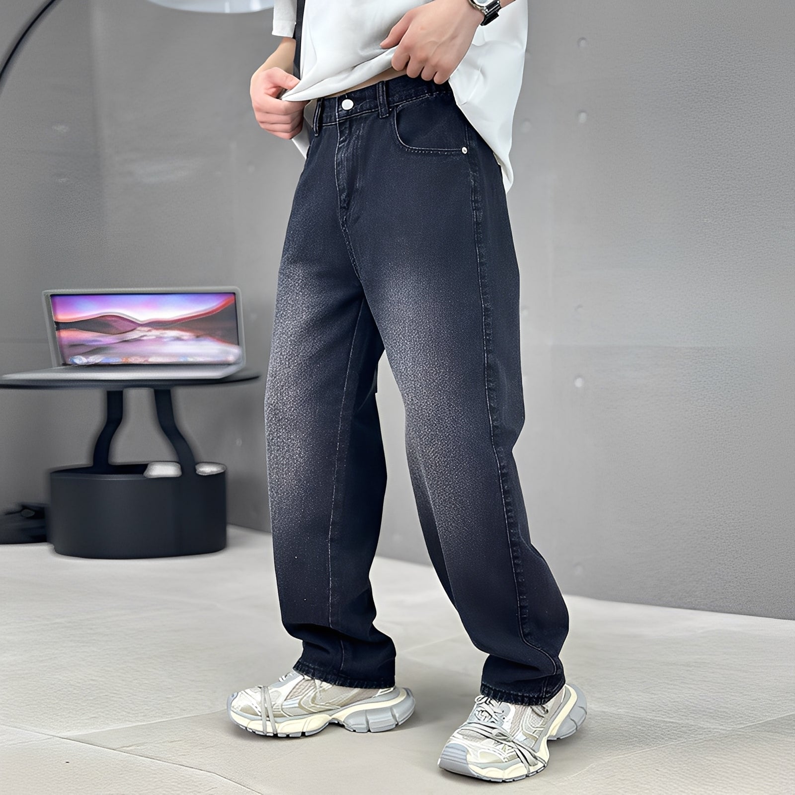 Wendell - Stylish Jeans with Wide Leg for Men