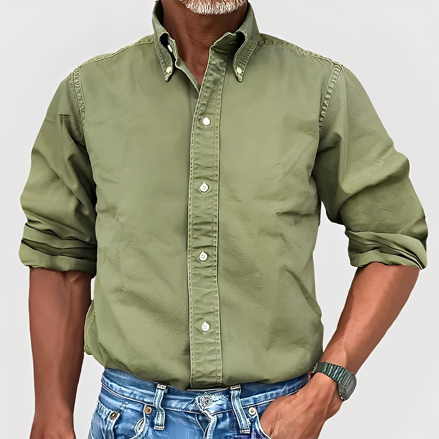 Ronald - Men's Long Sleeve Retro Style Shirt