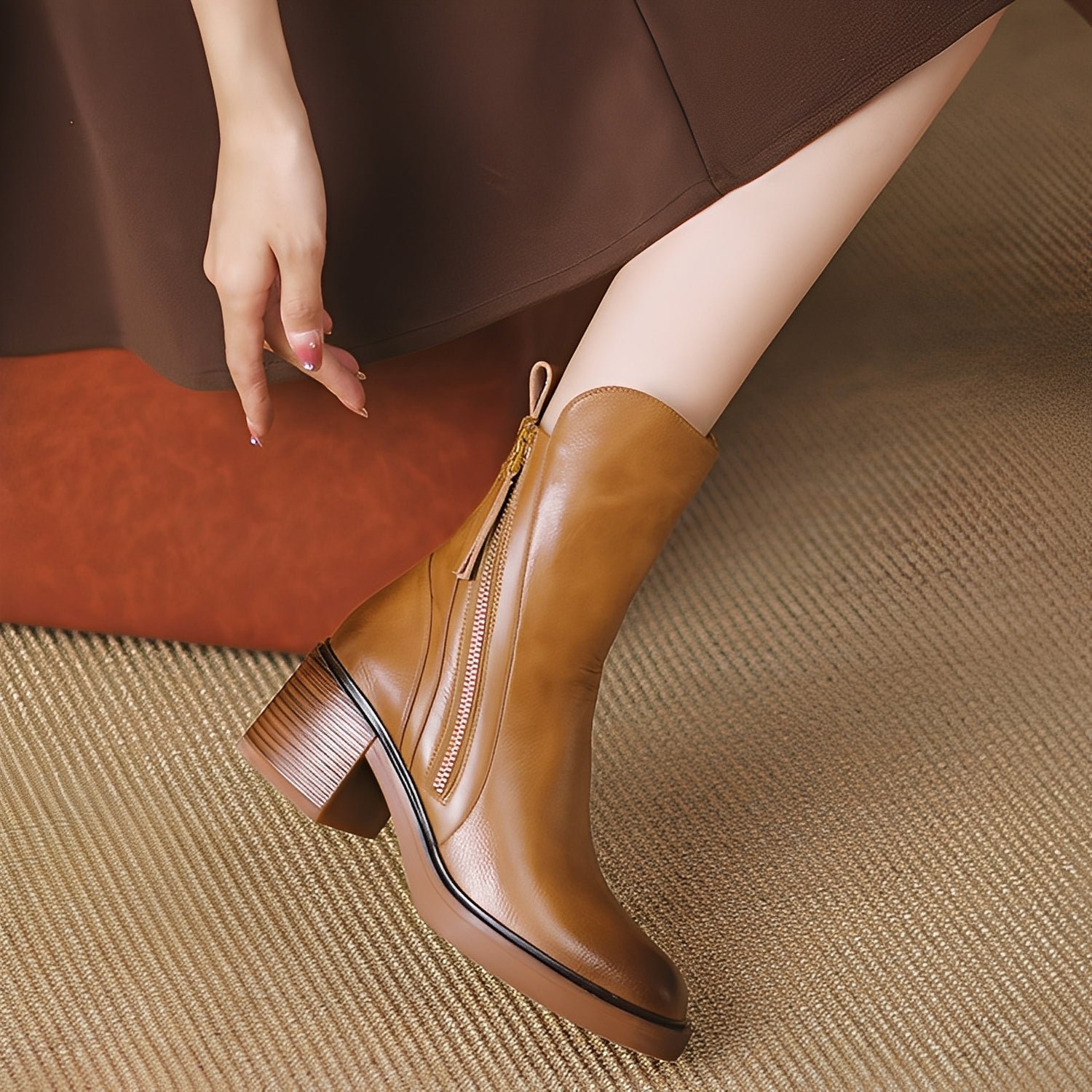 Pamella - Traditional ankle-high women's leather boots