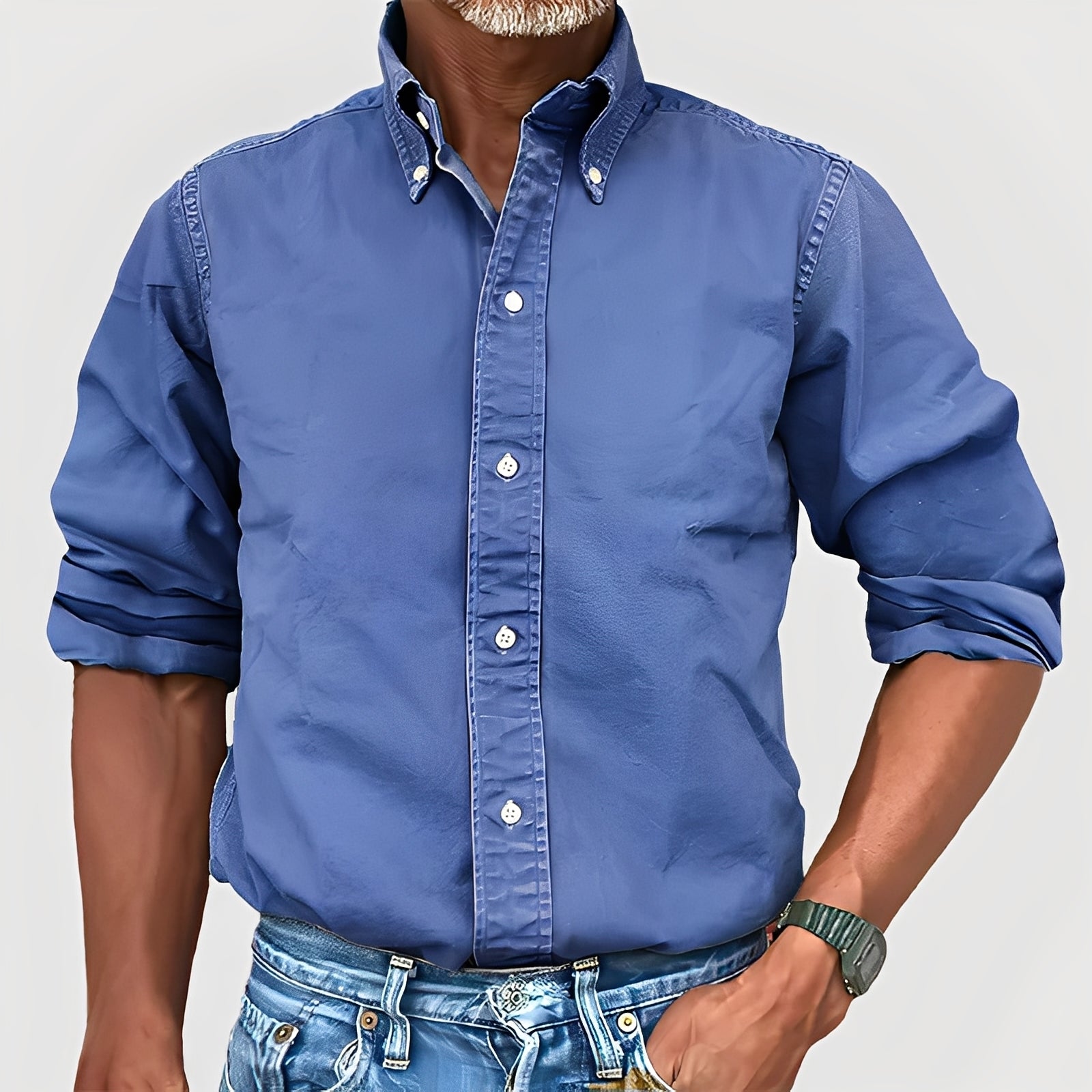 Ronald - Men's Long Sleeve Retro Style Shirt
