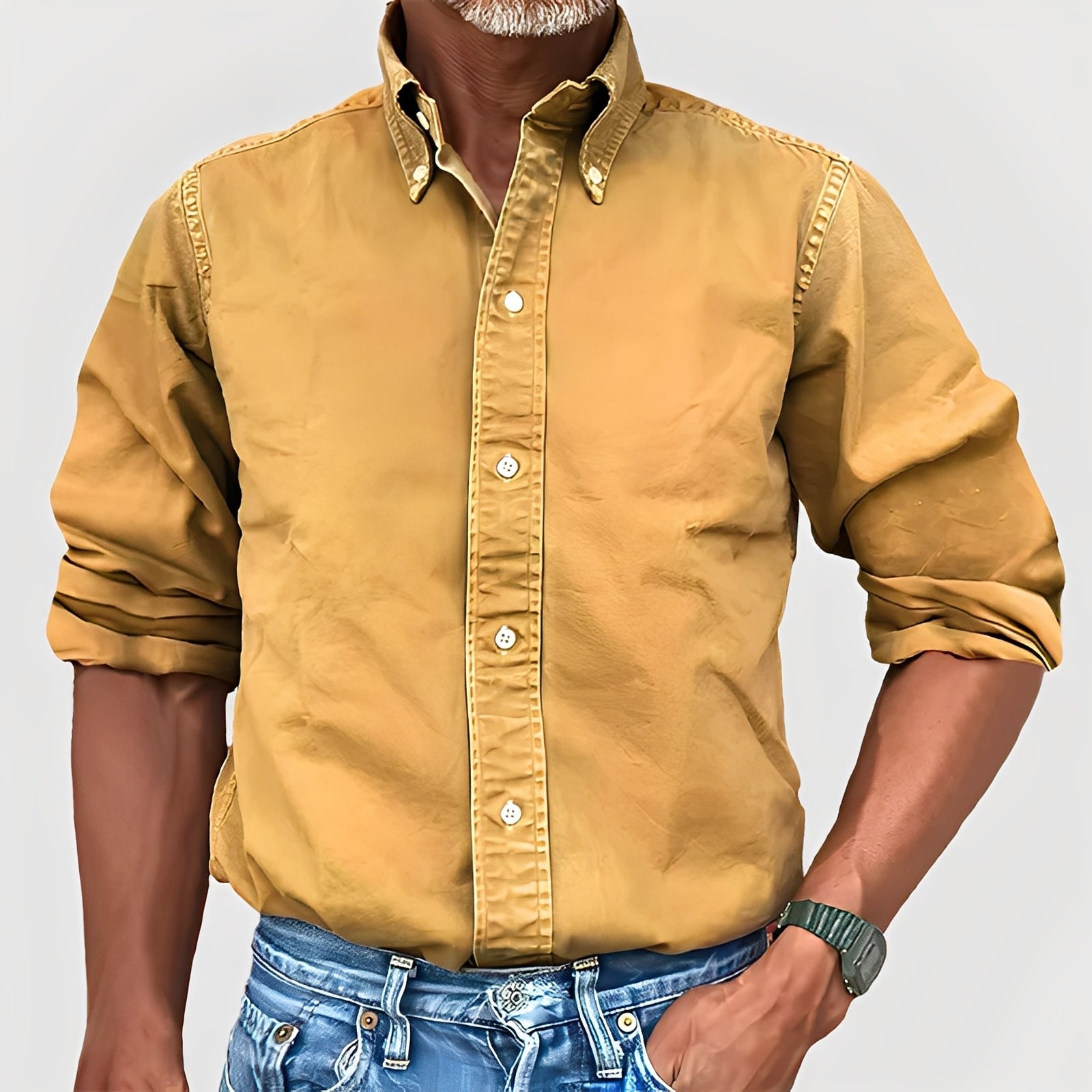 Ronald - Men's Long Sleeve Retro Style Shirt
