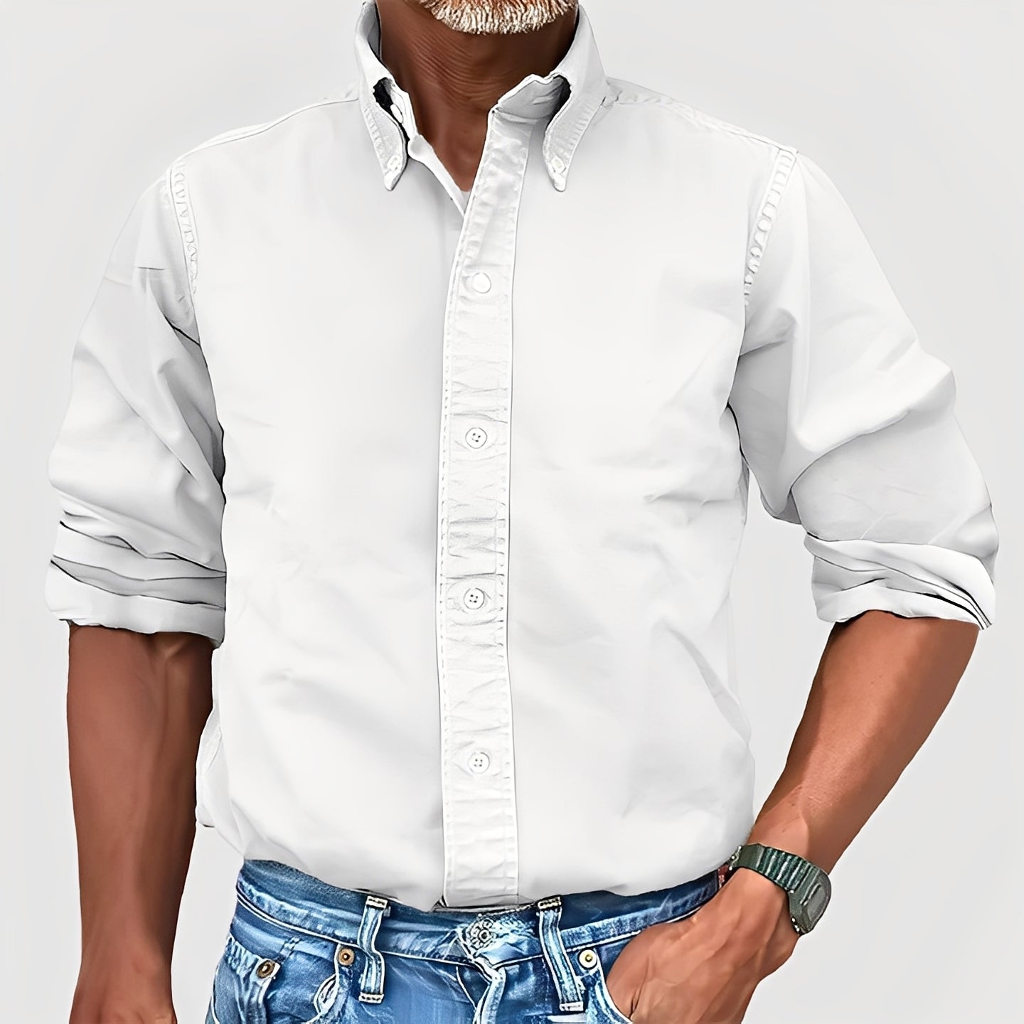 Ronald - Men's Long Sleeve Retro Style Shirt
