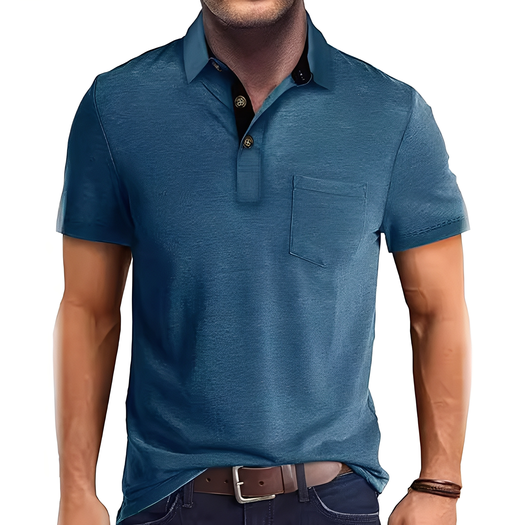 Abner - Retro Polo Shirt with Short Sleeves for Men