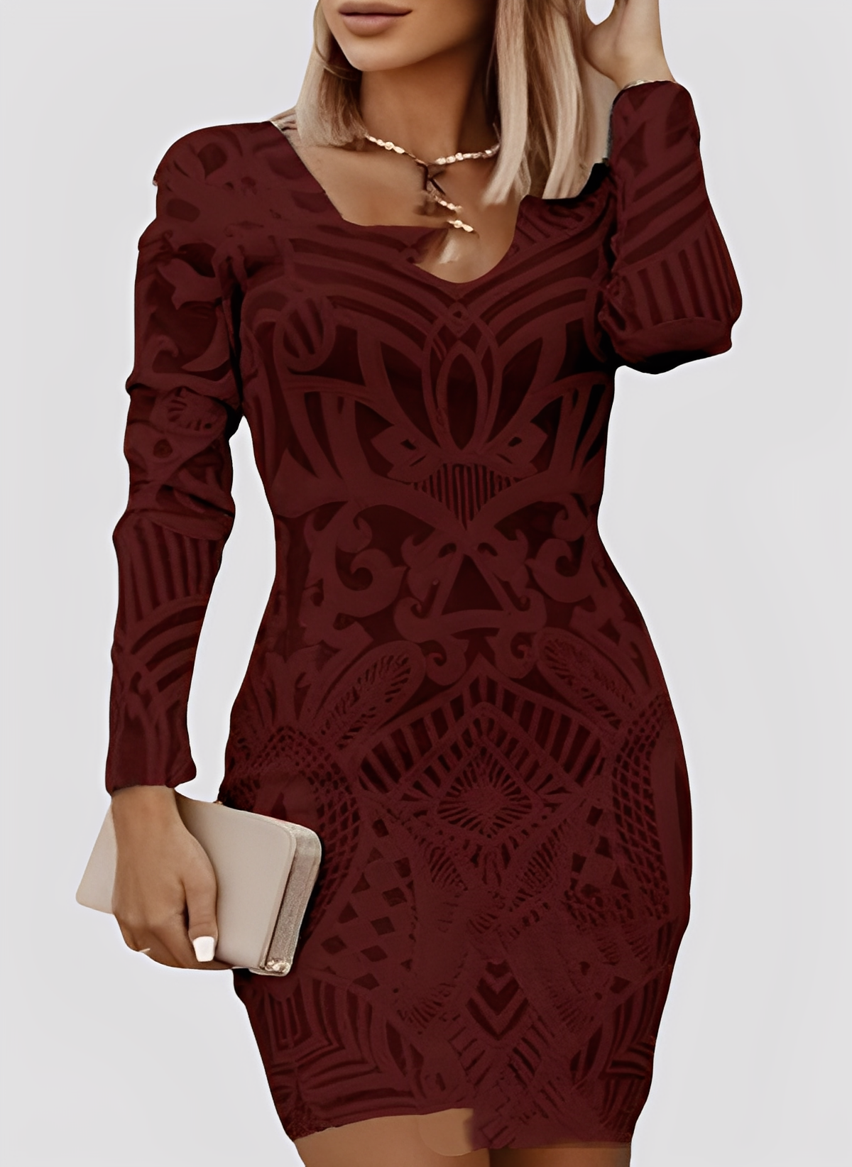 Caitlyn - Stylish, long-sleeved slim-fit dress for women