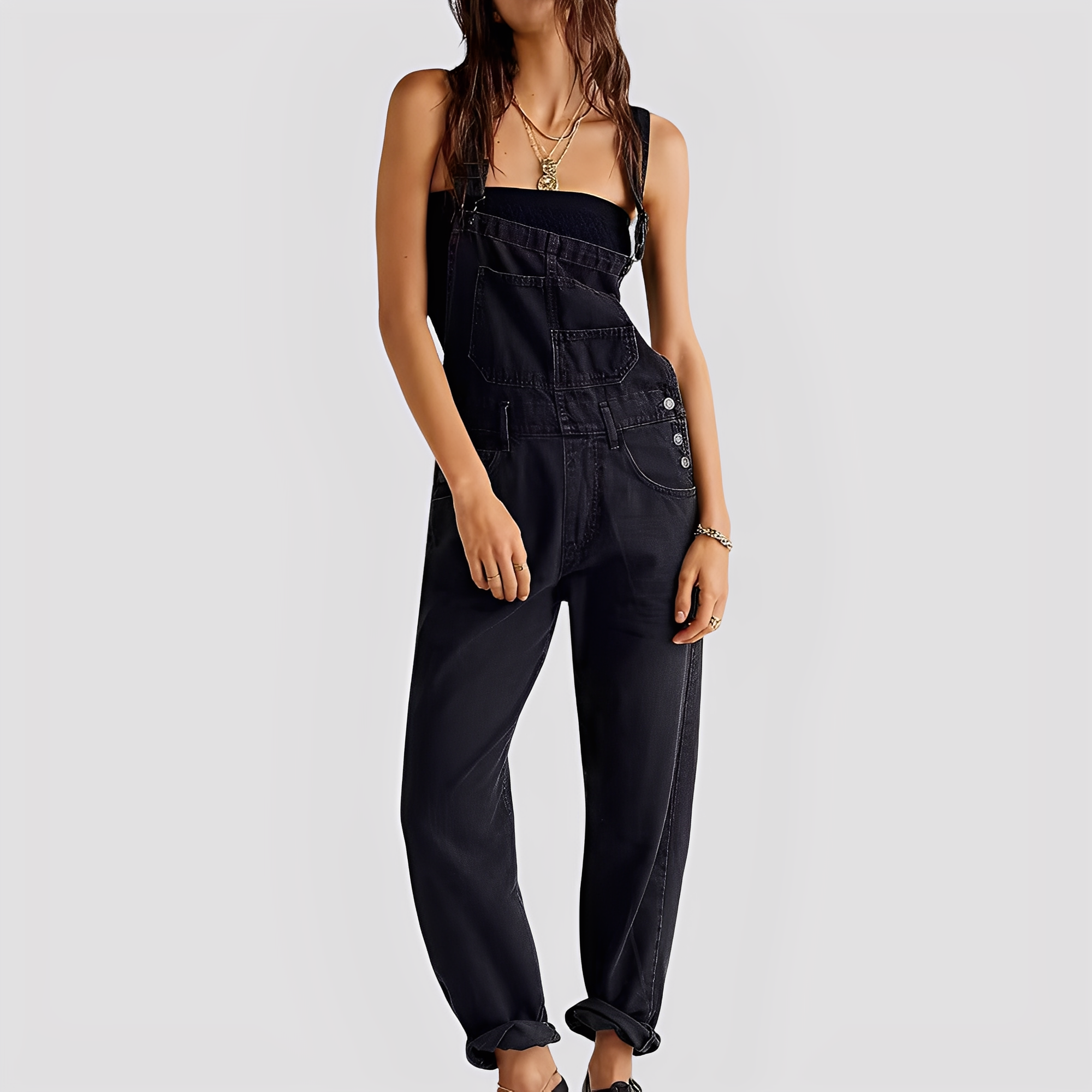 Mildred - Timeless, relaxed denim overalls for women