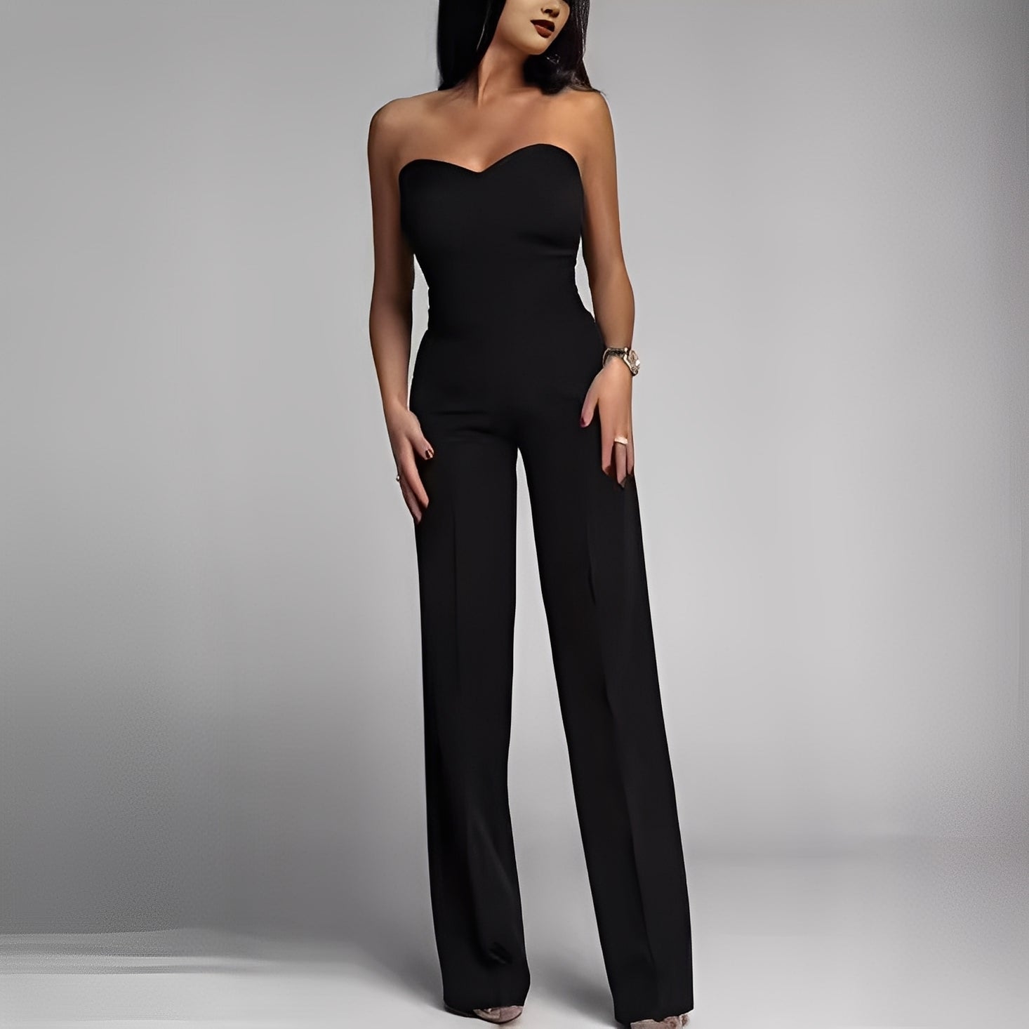 Briley - Elegant, formal, strapless jumpsuit for women