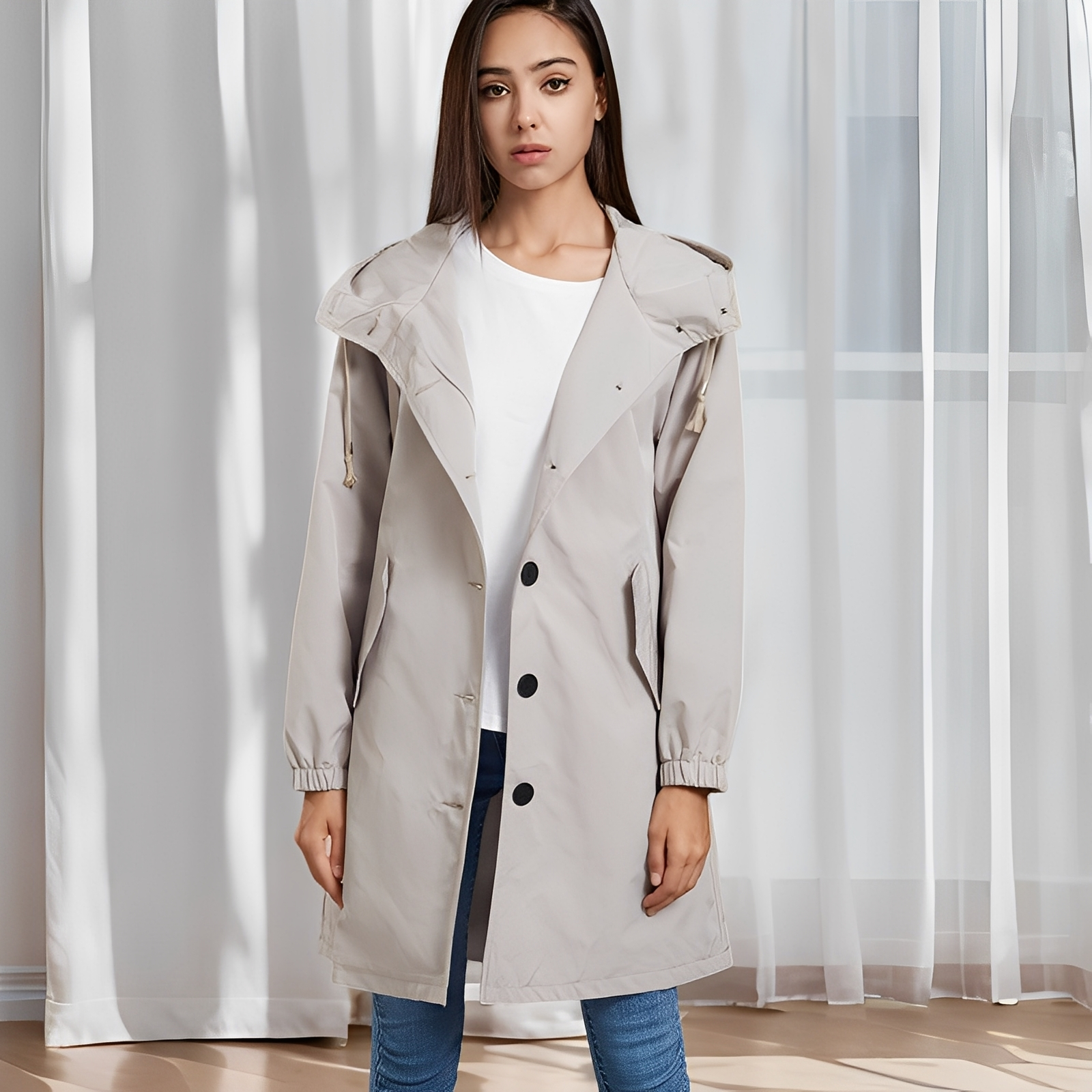 Vivyan - Casual waterproof jacket with hood for women