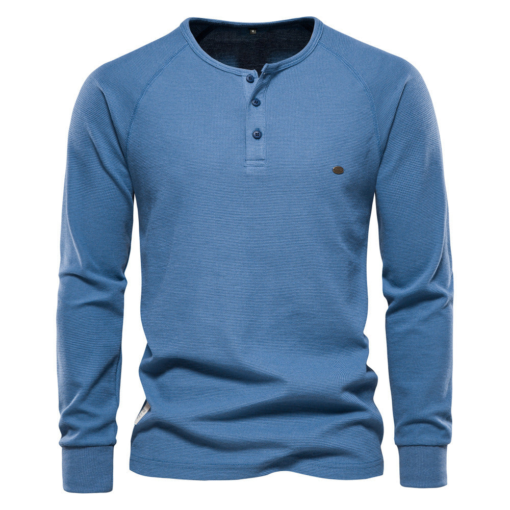 Jacob - Men's Relaxed Long Sleeve Waffle Shirt