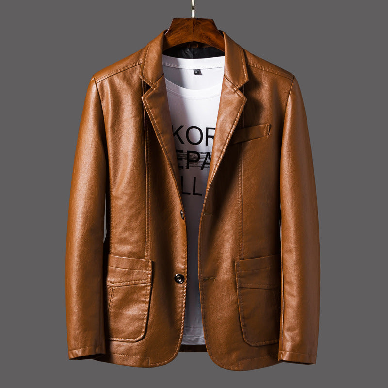 Jayceon - Men's Contemporary Leather Jacket with Notch Collar