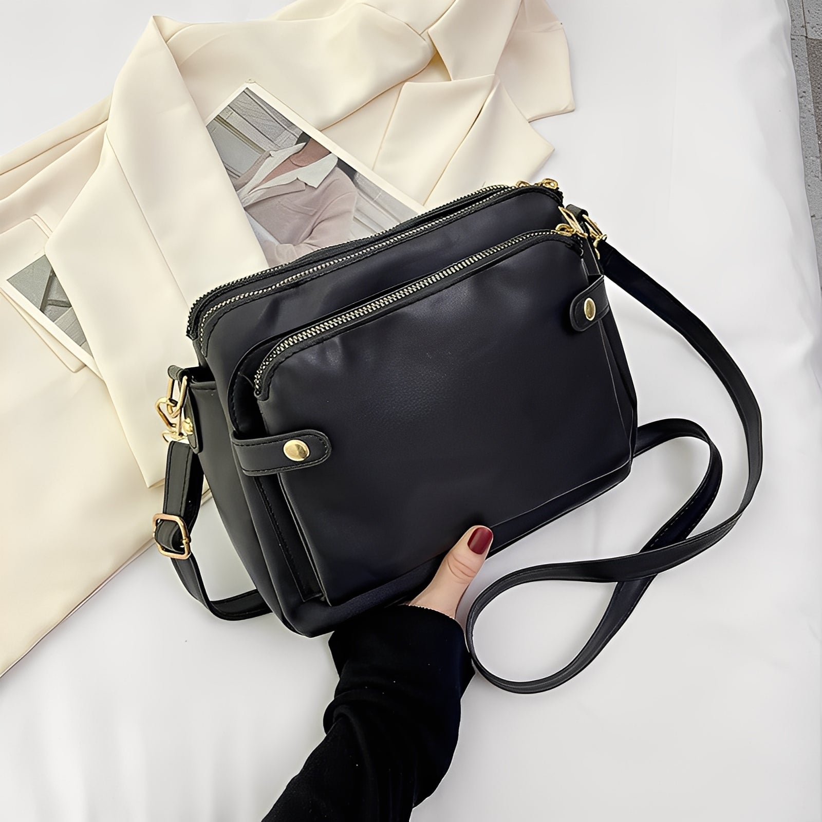 Michaela - Women's Classic Leather Shoulder Bag