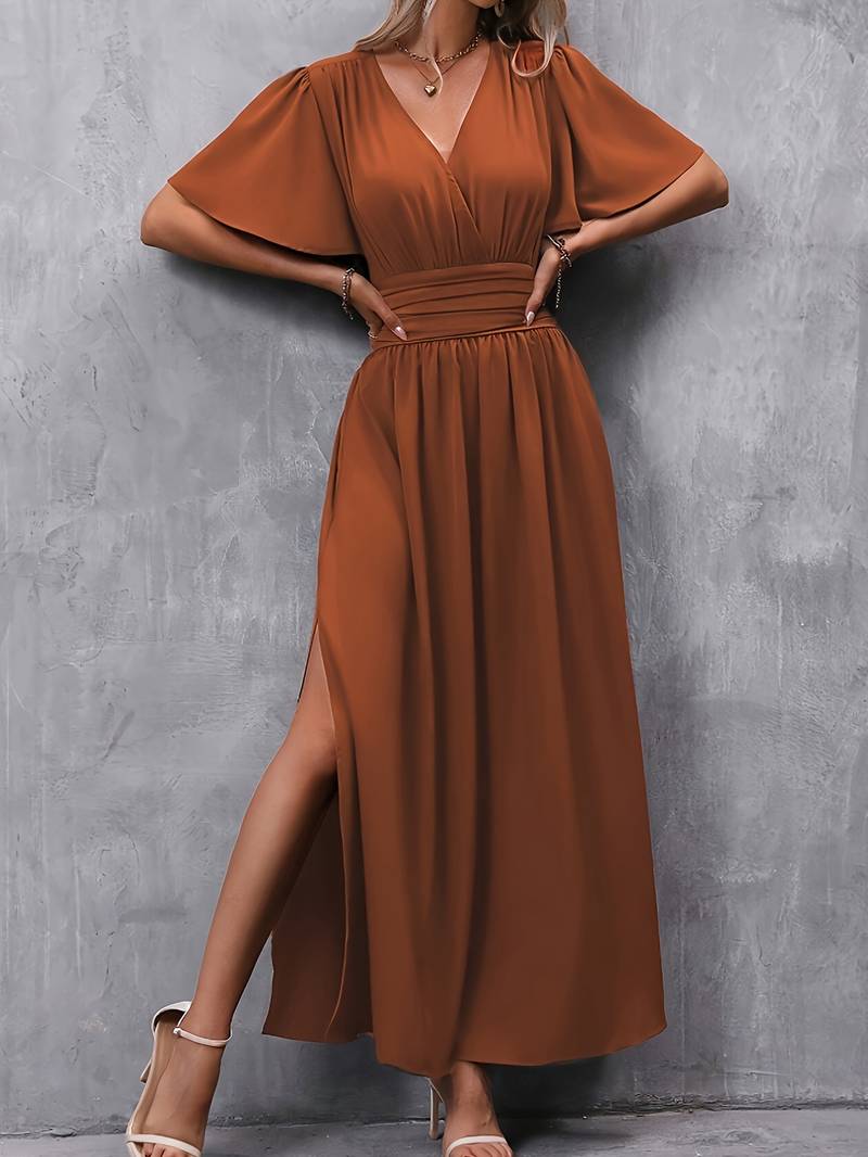 Juliette – Dress with Ruffle Collar and Pleated Waist for Women
