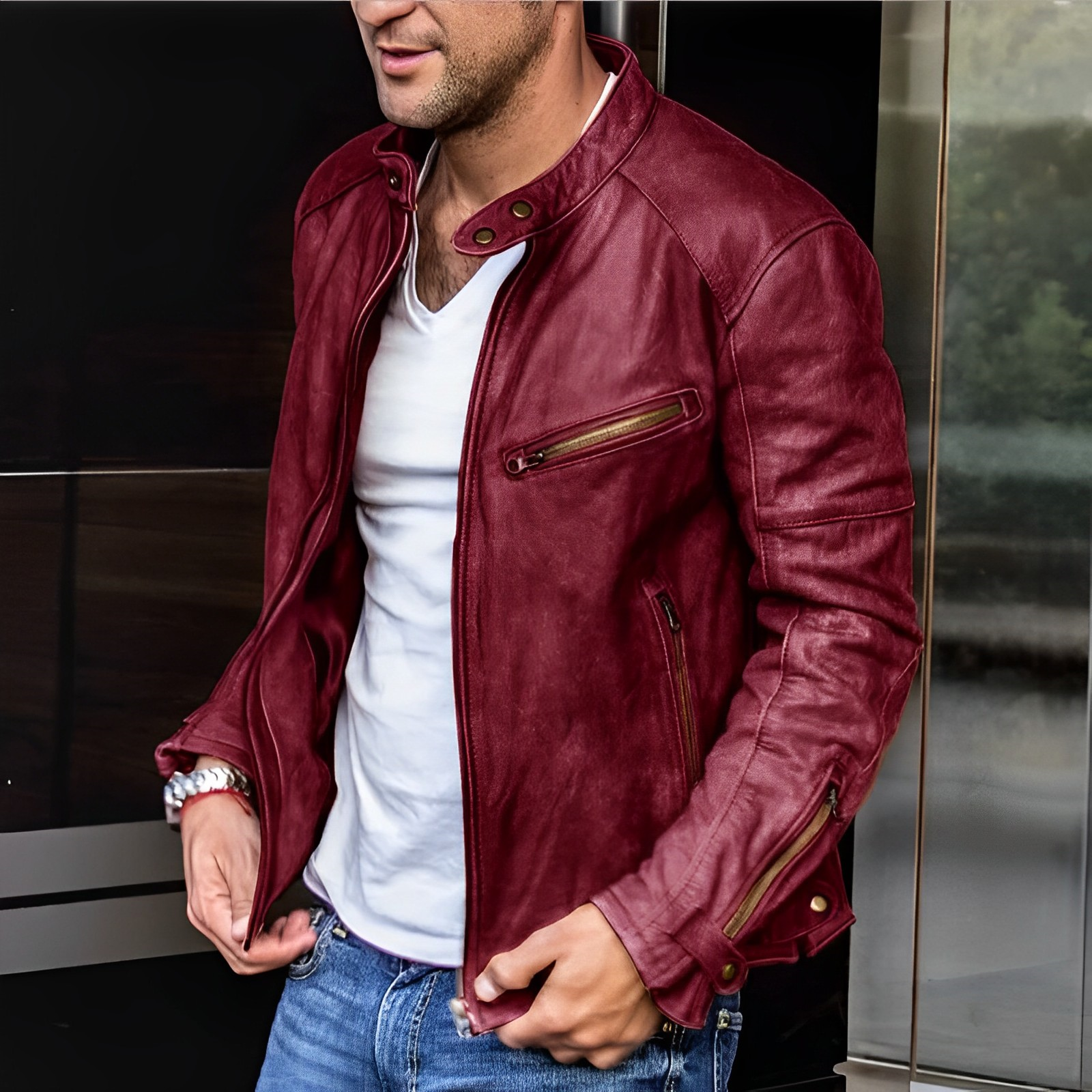 Dalton – Elegant Leather Jacket All Seasons