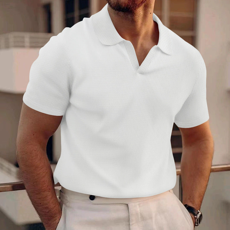 David - Men's Easygoing Waffle Polo Shirt
