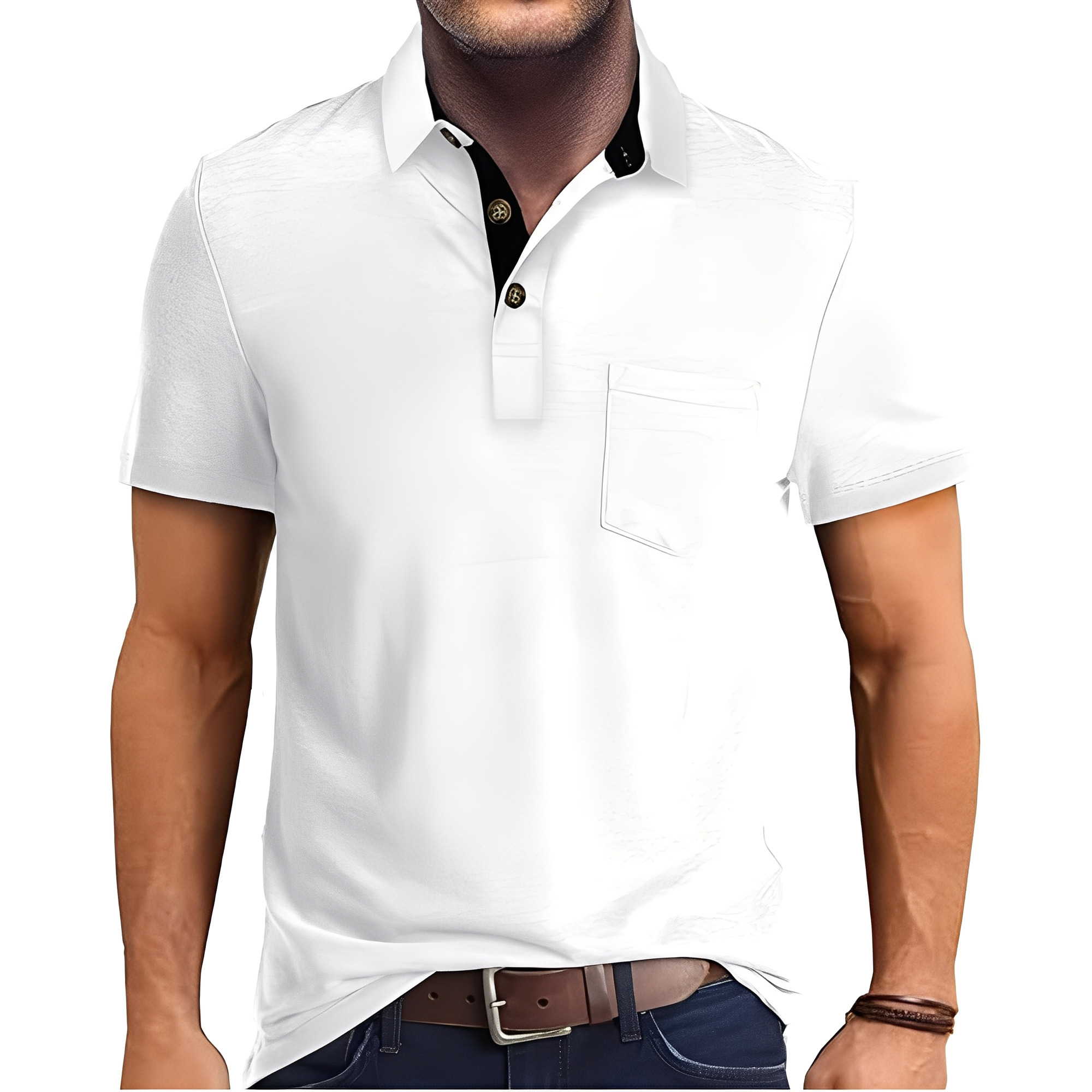 Abner - Retro Polo Shirt with Short Sleeves for Men