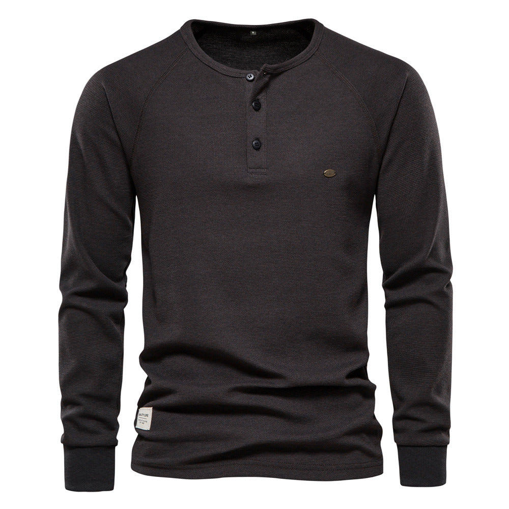 Jacob - Men's Relaxed Long Sleeve Waffle Shirt