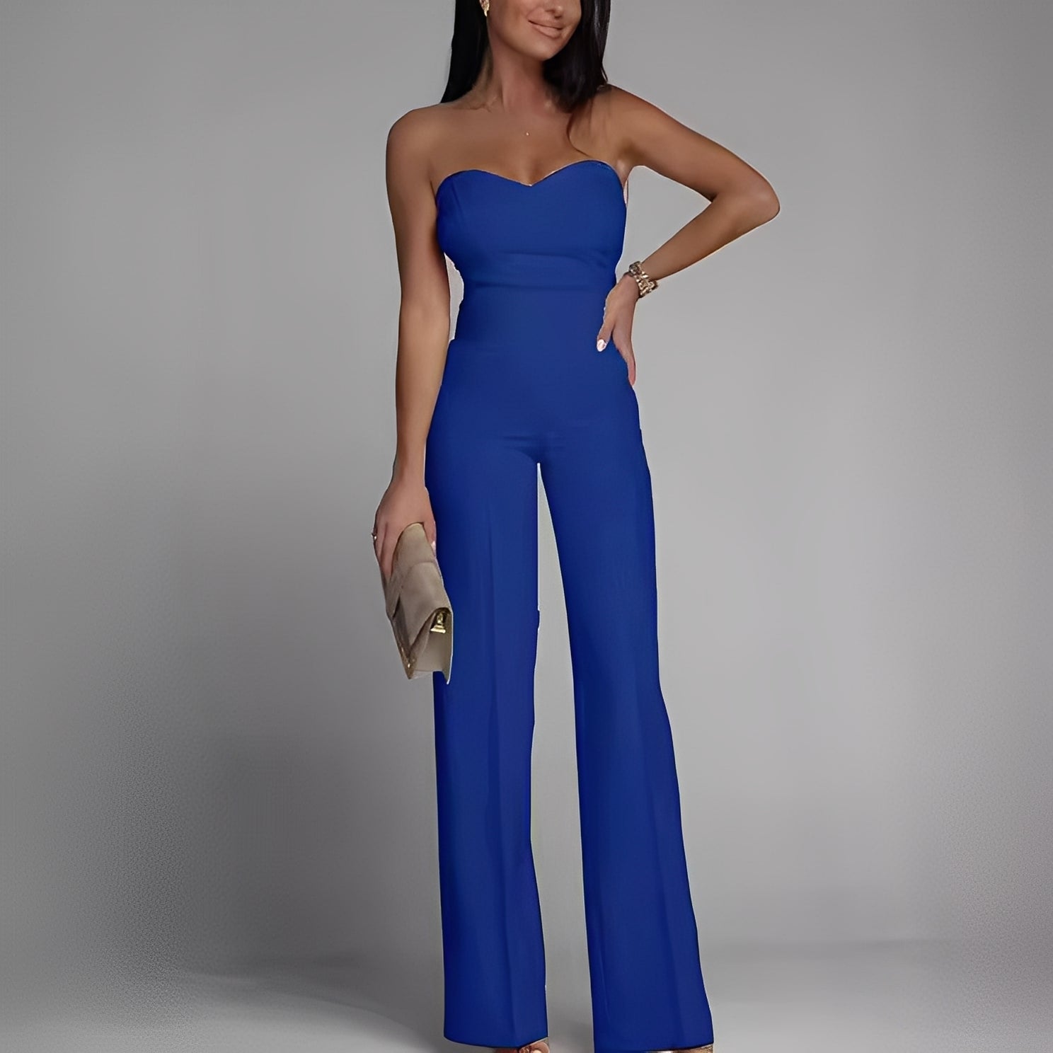 Briley - Elegant, formal, strapless jumpsuit for women