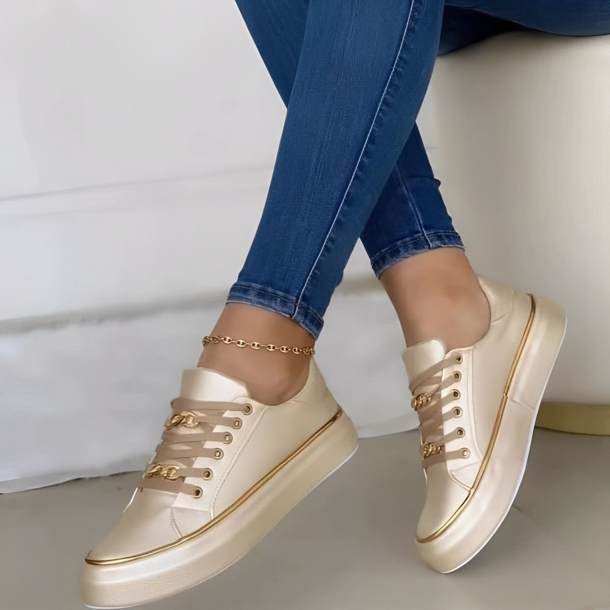 Deziree - Trendy Platform Shoes with Chains for Women