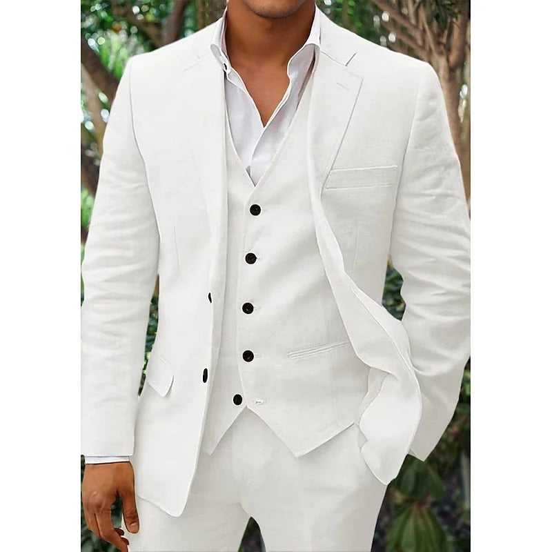 Erik - Linen 3-Piece Suit Set