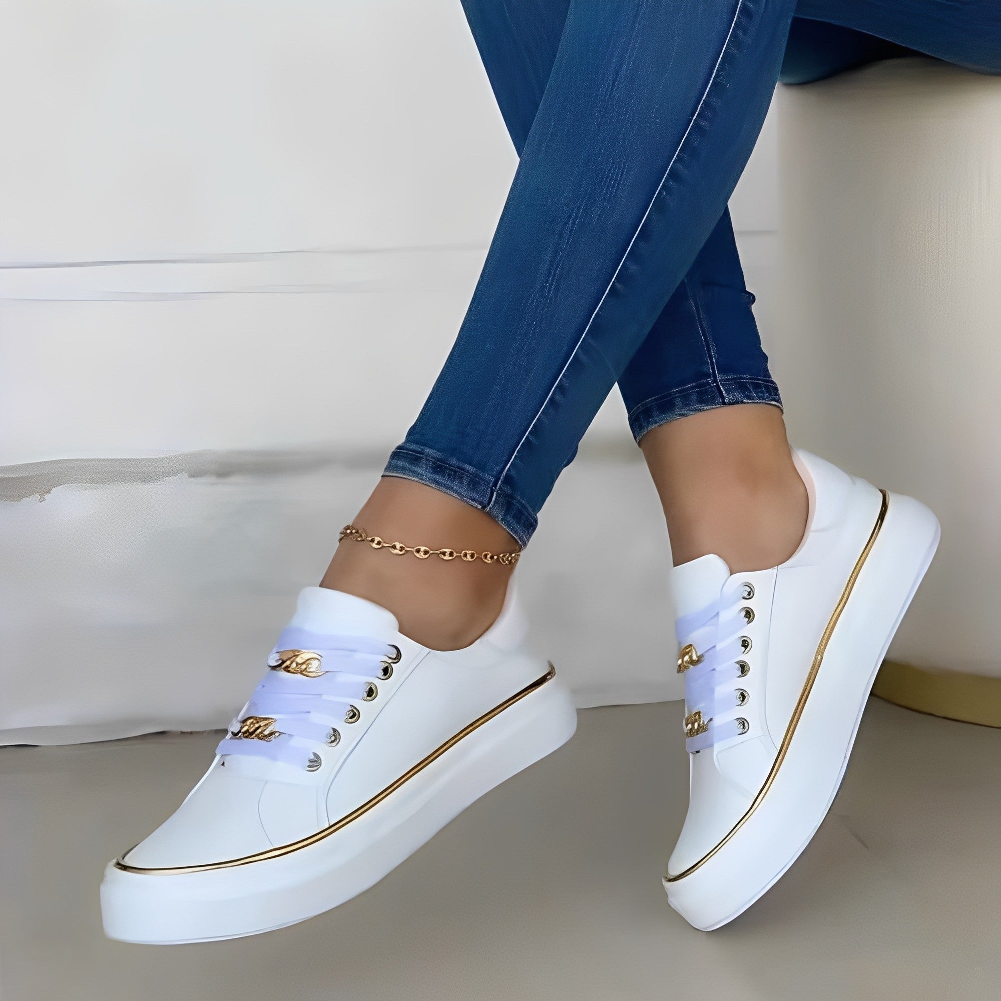Deziree - Trendy Platform Shoes with Chains for Women