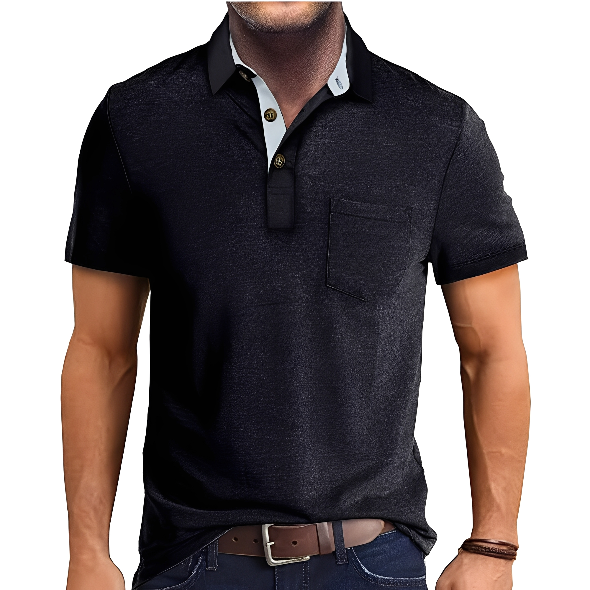 Abner - Retro Polo Shirt with Short Sleeves for Men