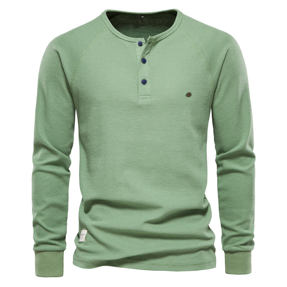 Jacob - Men's Relaxed Long Sleeve Waffle Shirt