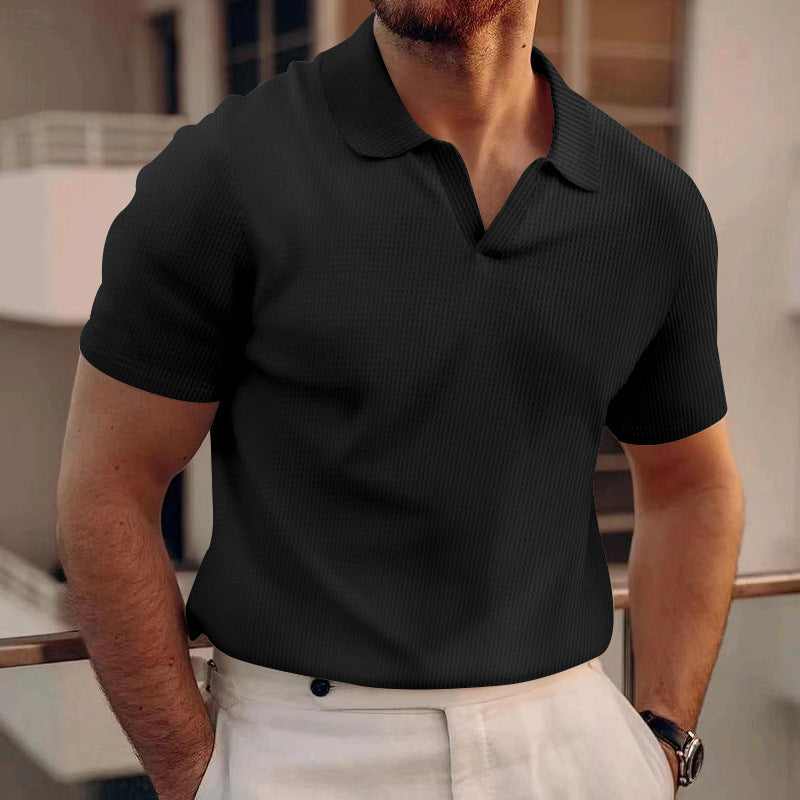 David - Men's Easygoing Waffle Polo Shirt