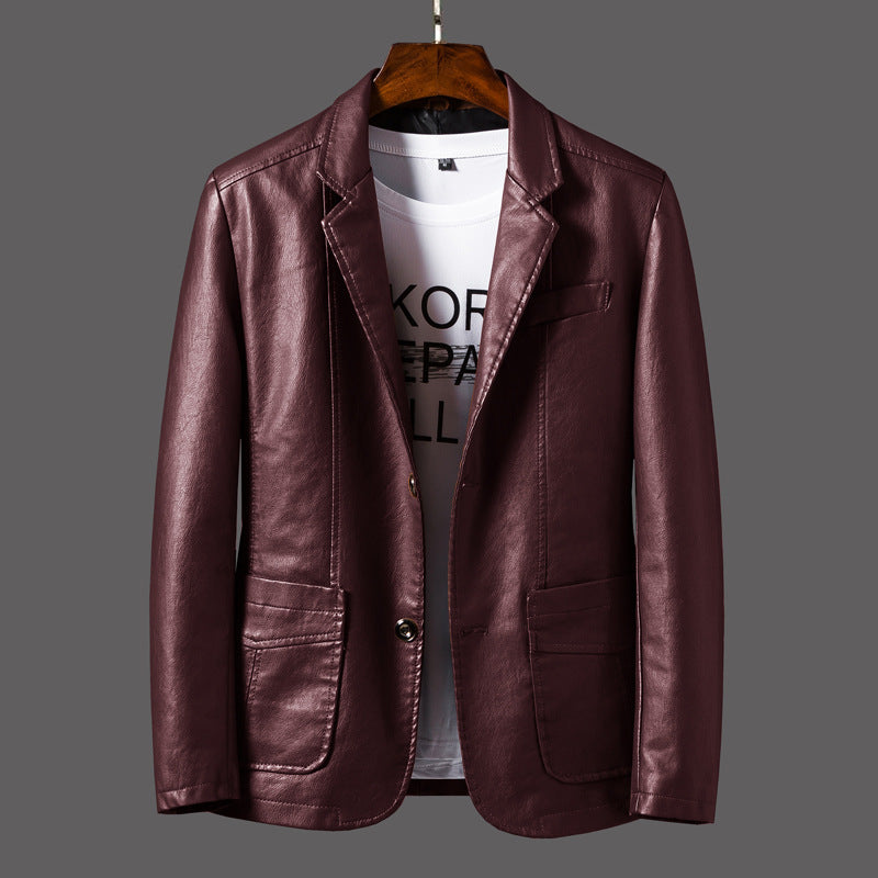 Jayceon - Men's Contemporary Leather Jacket with Notch Collar