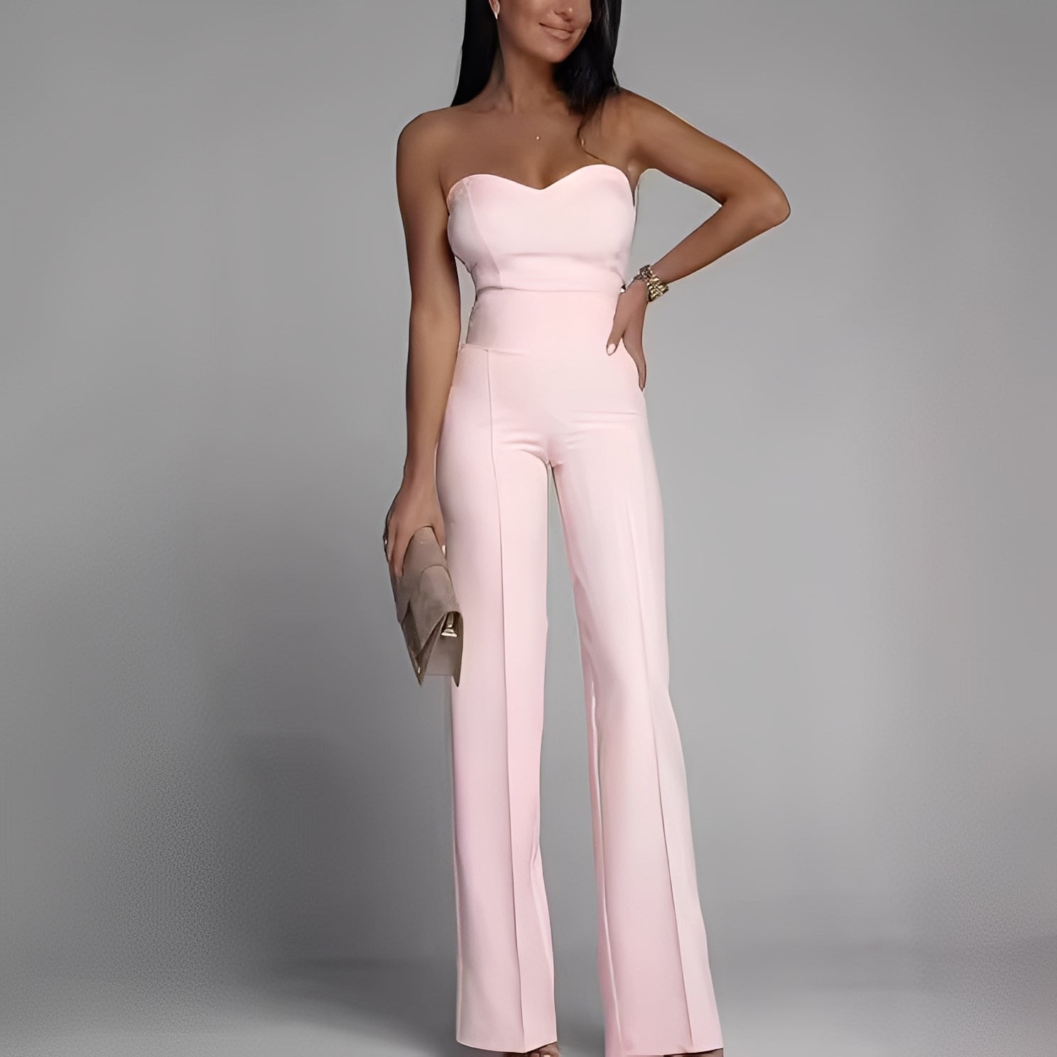 Briley - Elegant, formal, strapless jumpsuit for women