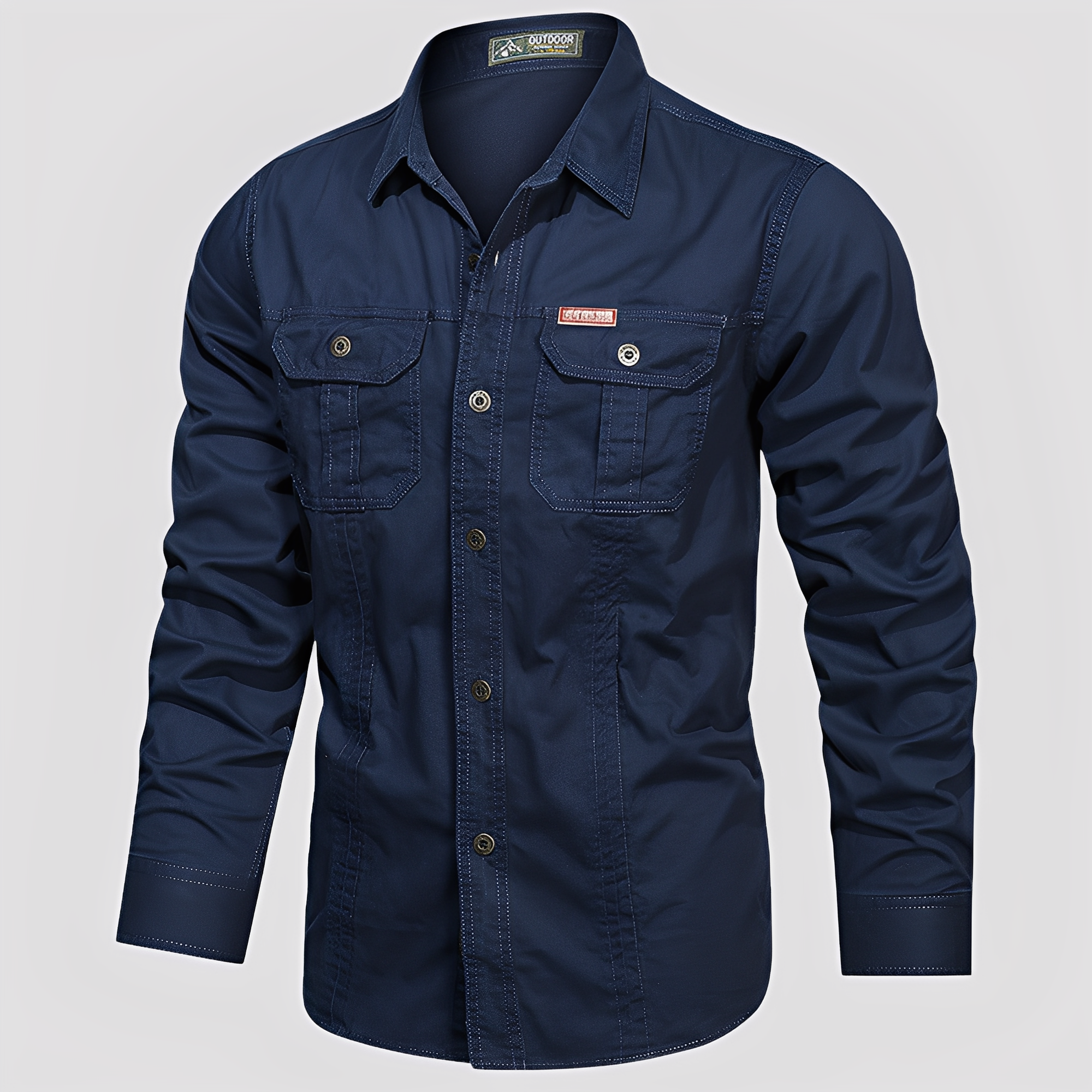 Ranulph - Men's Casual Long-Sleeve Cargo Shirt
