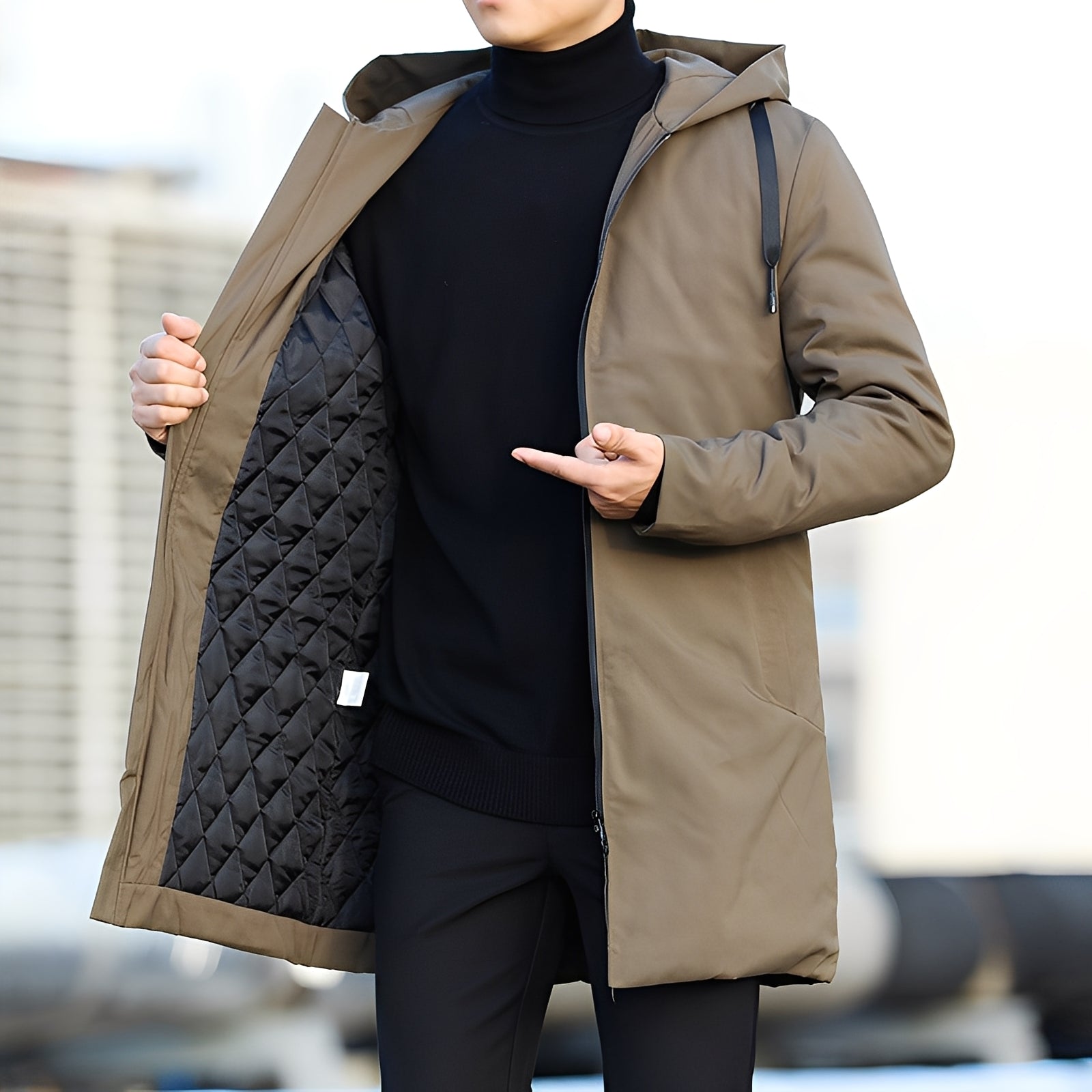 Lucas - Men's Casual, Thick, Waterproof Jacket with Hood