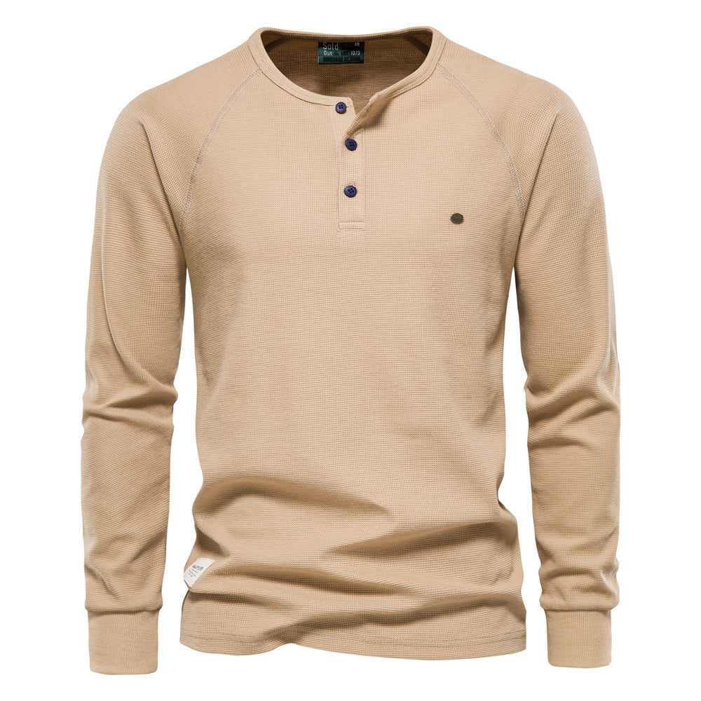Jacob - Men's Relaxed Long Sleeve Waffle Shirt