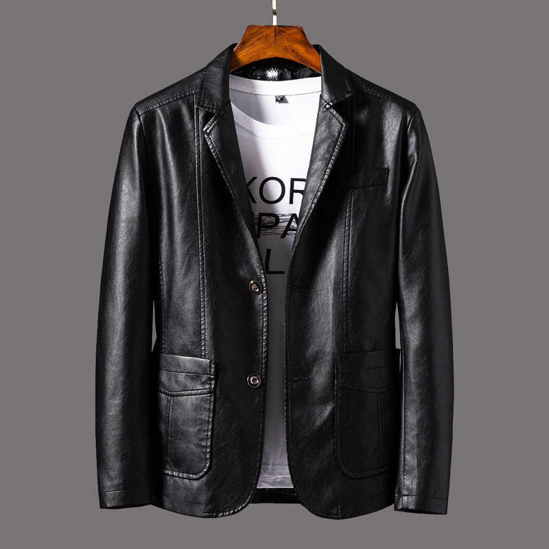 Jayceon - Men's Contemporary Leather Jacket with Notch Collar