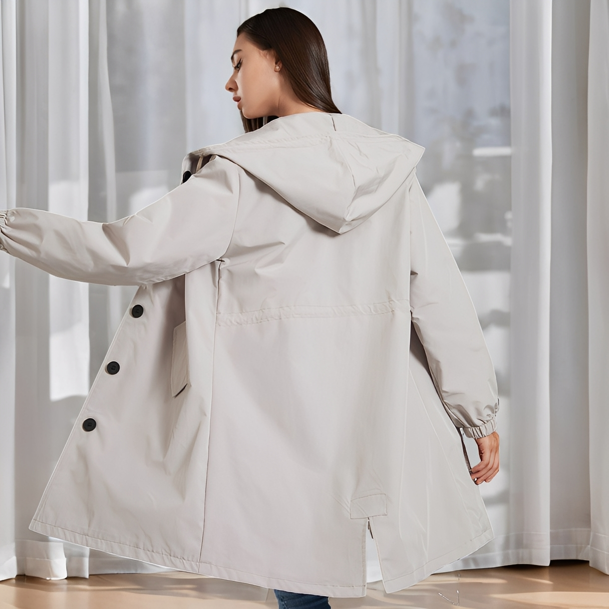 Vivyan - Casual waterproof jacket with hood for women