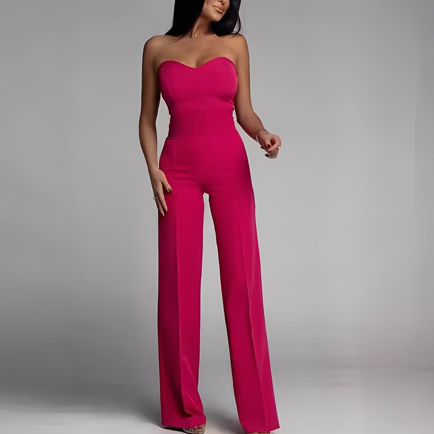 Briley - Elegant, formal, strapless jumpsuit for women