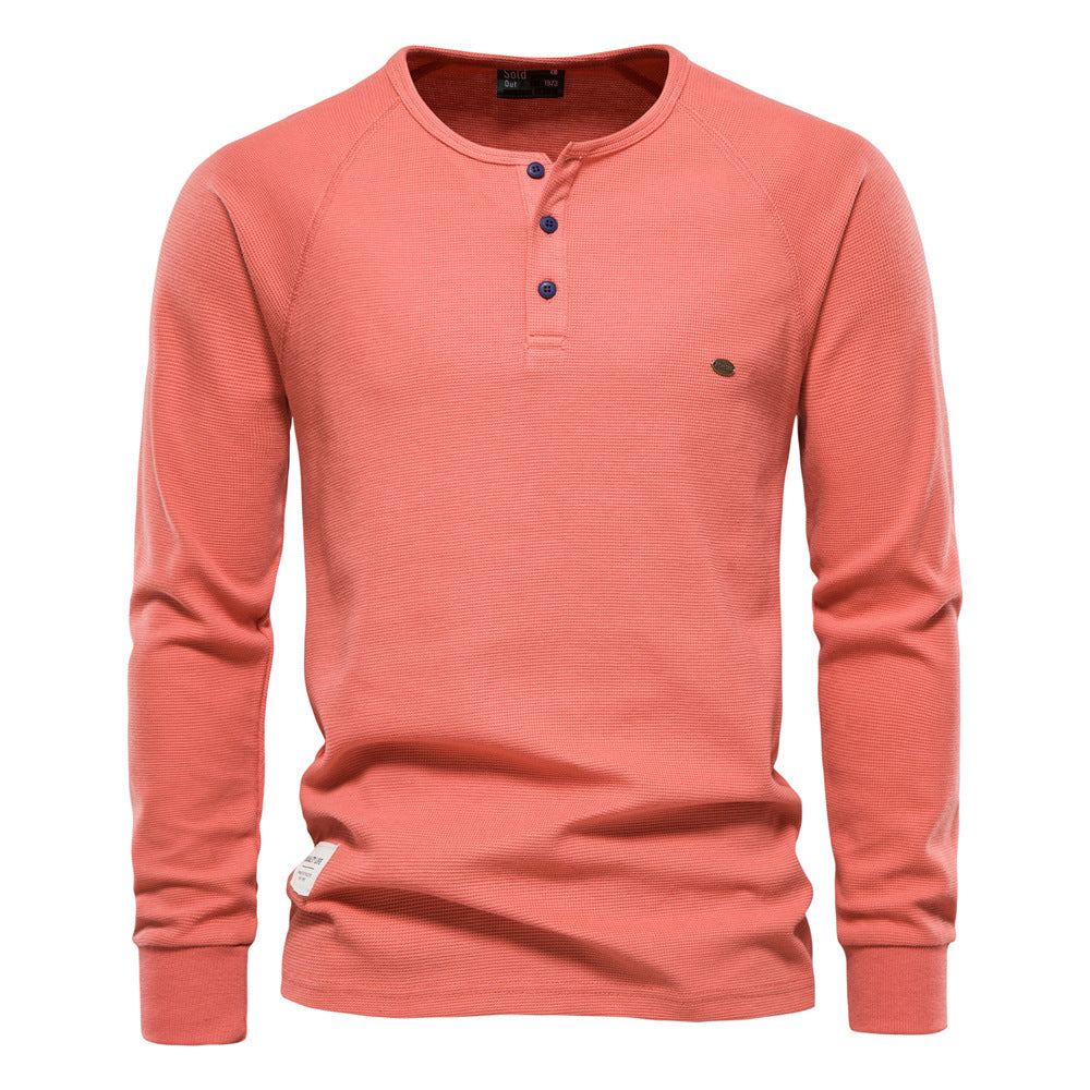 Jacob - Men's Relaxed Long Sleeve Waffle Shirt
