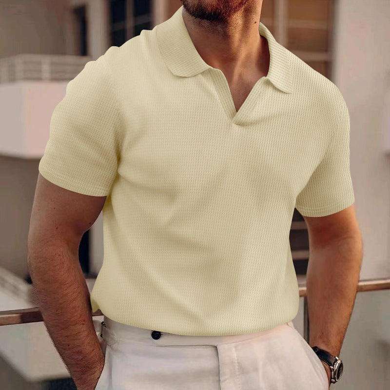David - Men's Easygoing Waffle Polo Shirt