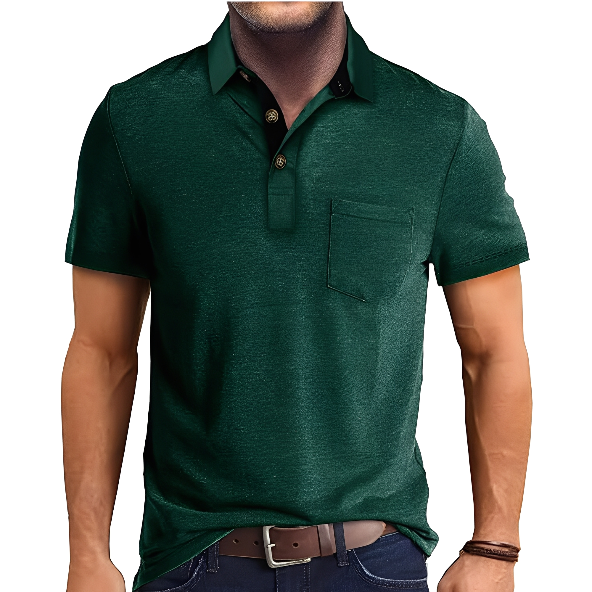 Abner - Retro Polo Shirt with Short Sleeves for Men