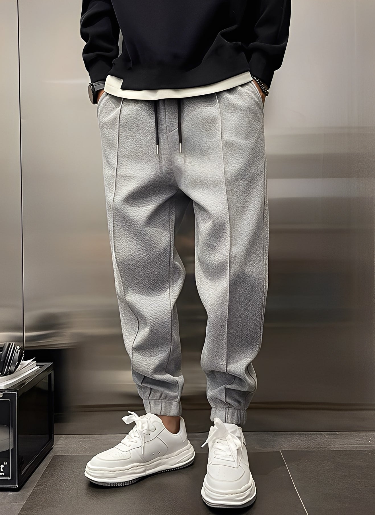 Philip - Men's Casual, Thick, Wide-Leg Pants