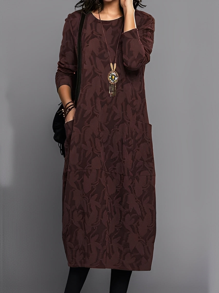 Kadence - Trendy Women's Long Sleeve Dress with Pattern
