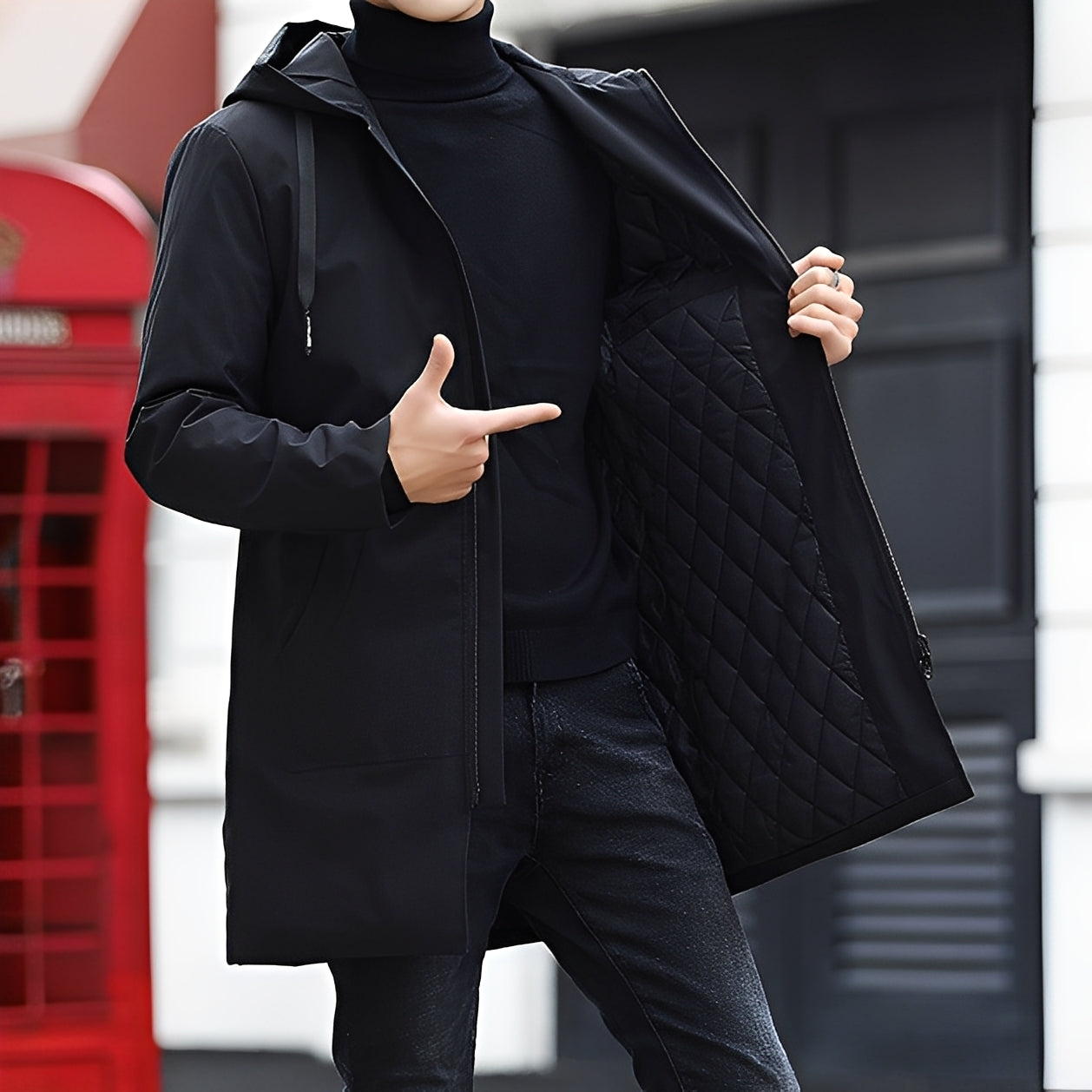 Lucas - Men's Casual, Thick, Waterproof Jacket with Hood