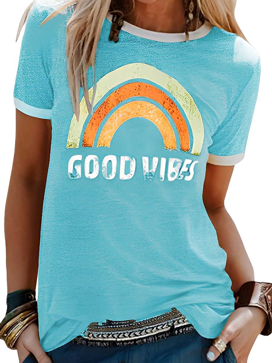 Daria - Simple Shirt with Good Vibes Print for Women