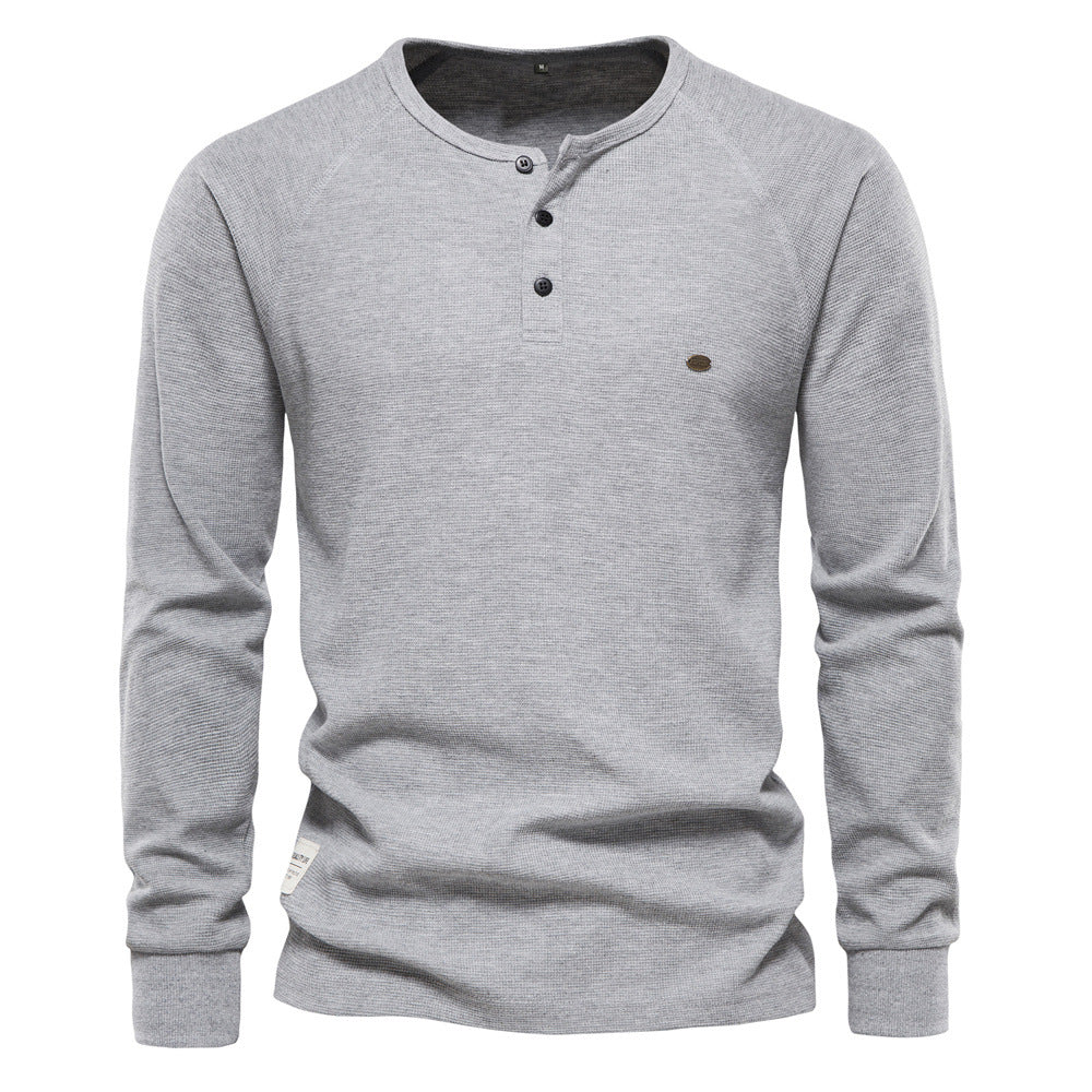 Jacob - Men's Relaxed Long Sleeve Waffle Shirt
