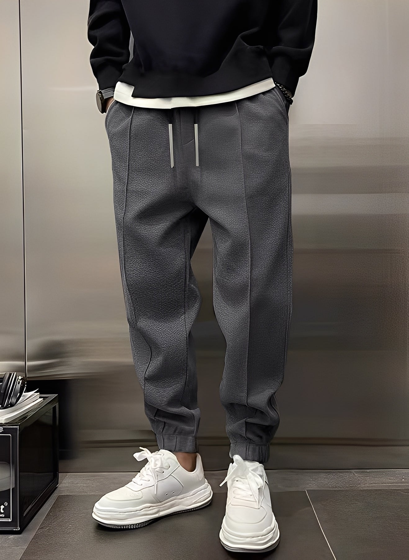 Philip - Men's Casual, Thick, Wide-Leg Pants