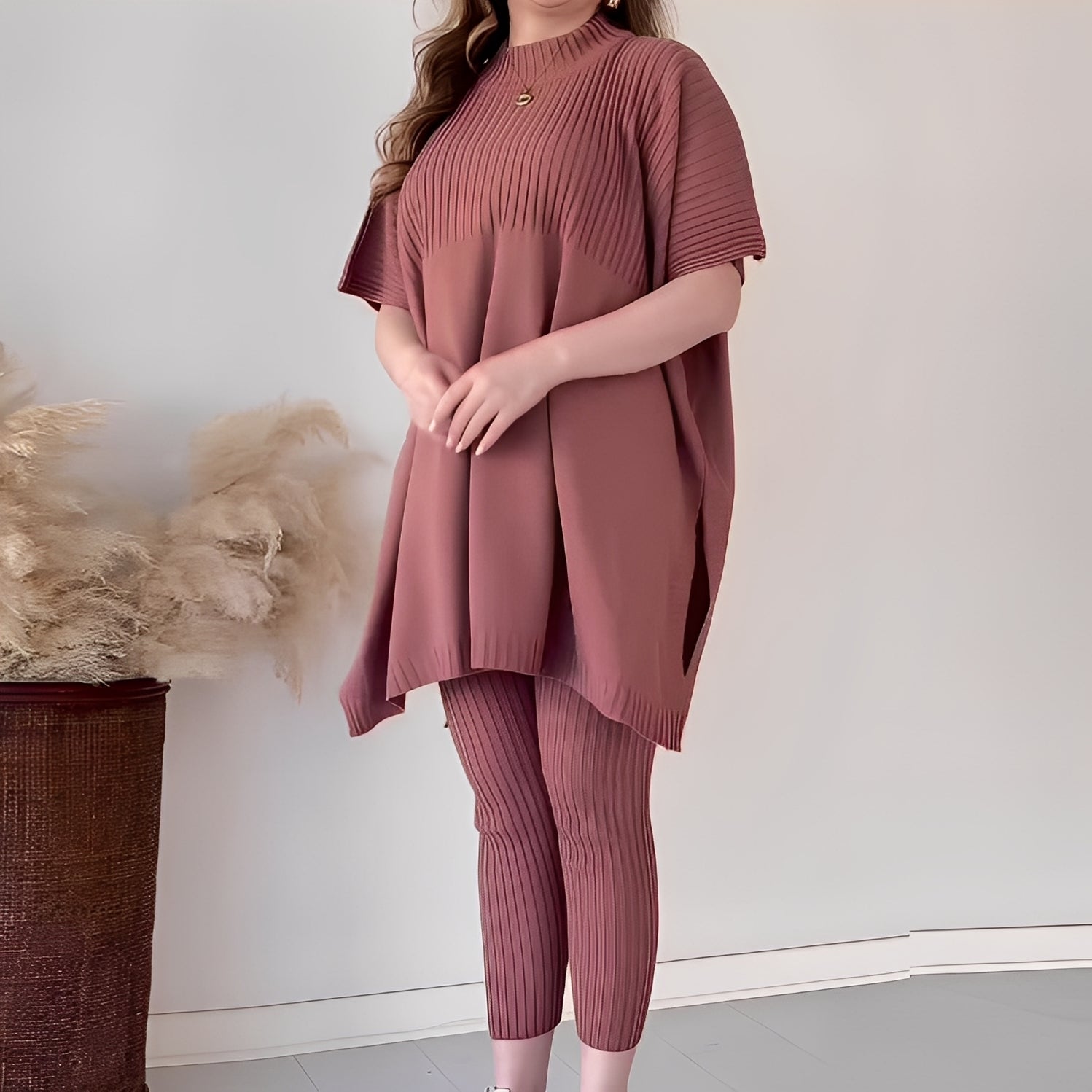 Roxanna - Relaxed, loose two-piece knit outfit for women